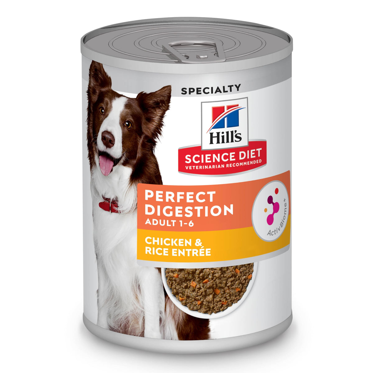 Hill'S Science Diet Perfect Digestion, Adult 1-6, Digestive Support, Wet Dog Food, Chicken & Rice Loaf, 12.8 Oz Can, Case Of 12