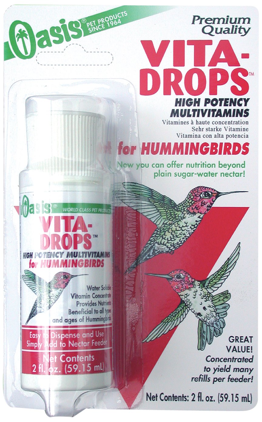 Oasis Hummingbird Vita Drops High Potency Multivitamins – Wild Bird Nutritional Supplement, Promotes Brilliant Color & Feathering, Revitalizes Incoming Migrant Birds, 2-Ounces