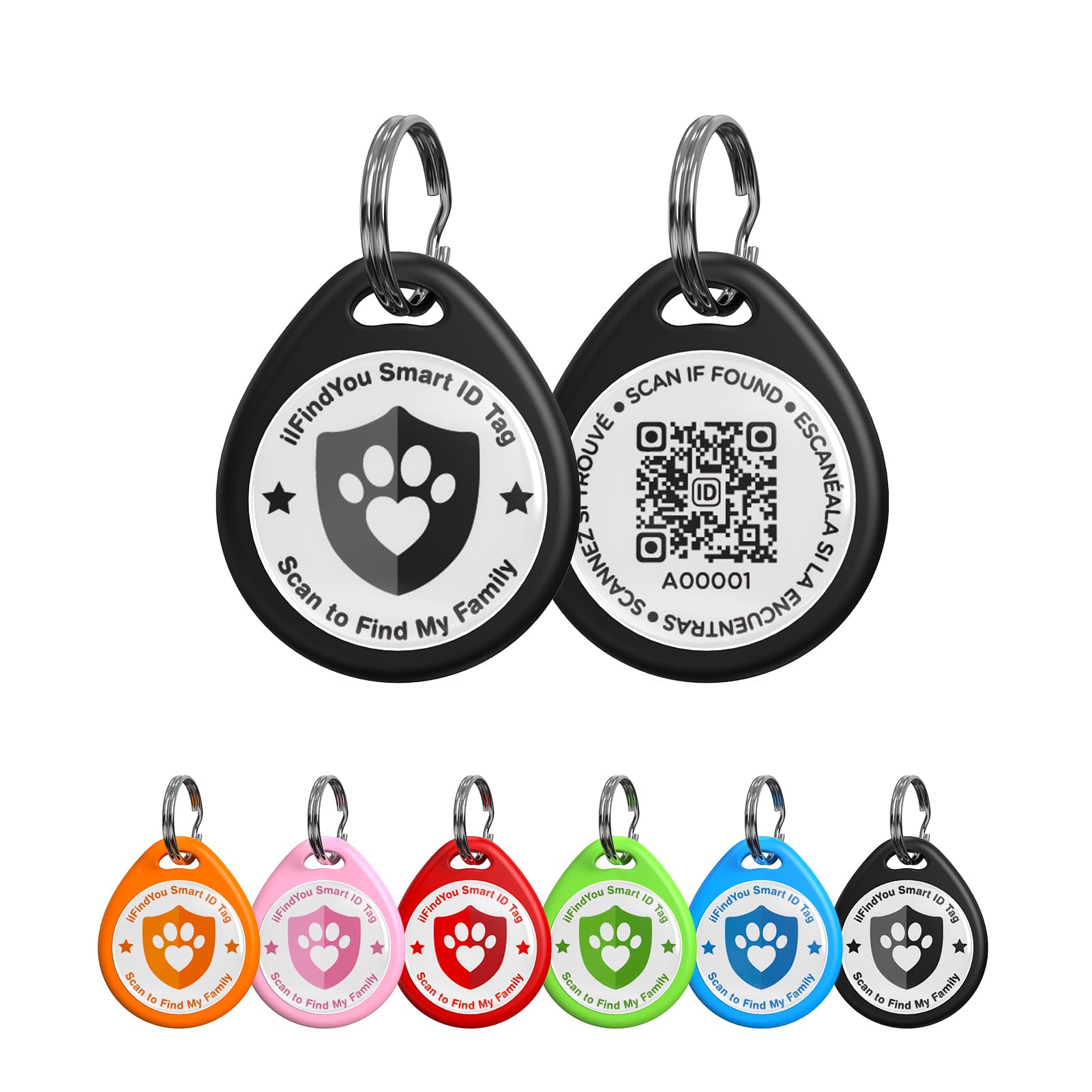Ilfindyou Personalized Qr Code Tag For Kitten Collar, Cat Tracker With Scan Location Alerts, Black S