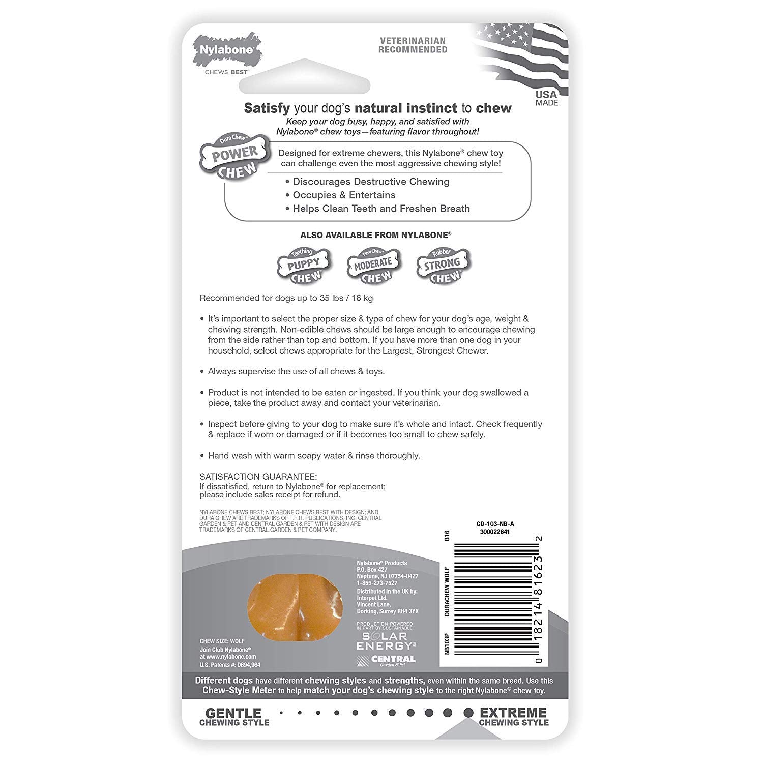 Nylabone Durachew Bacon Blister Card Wolf