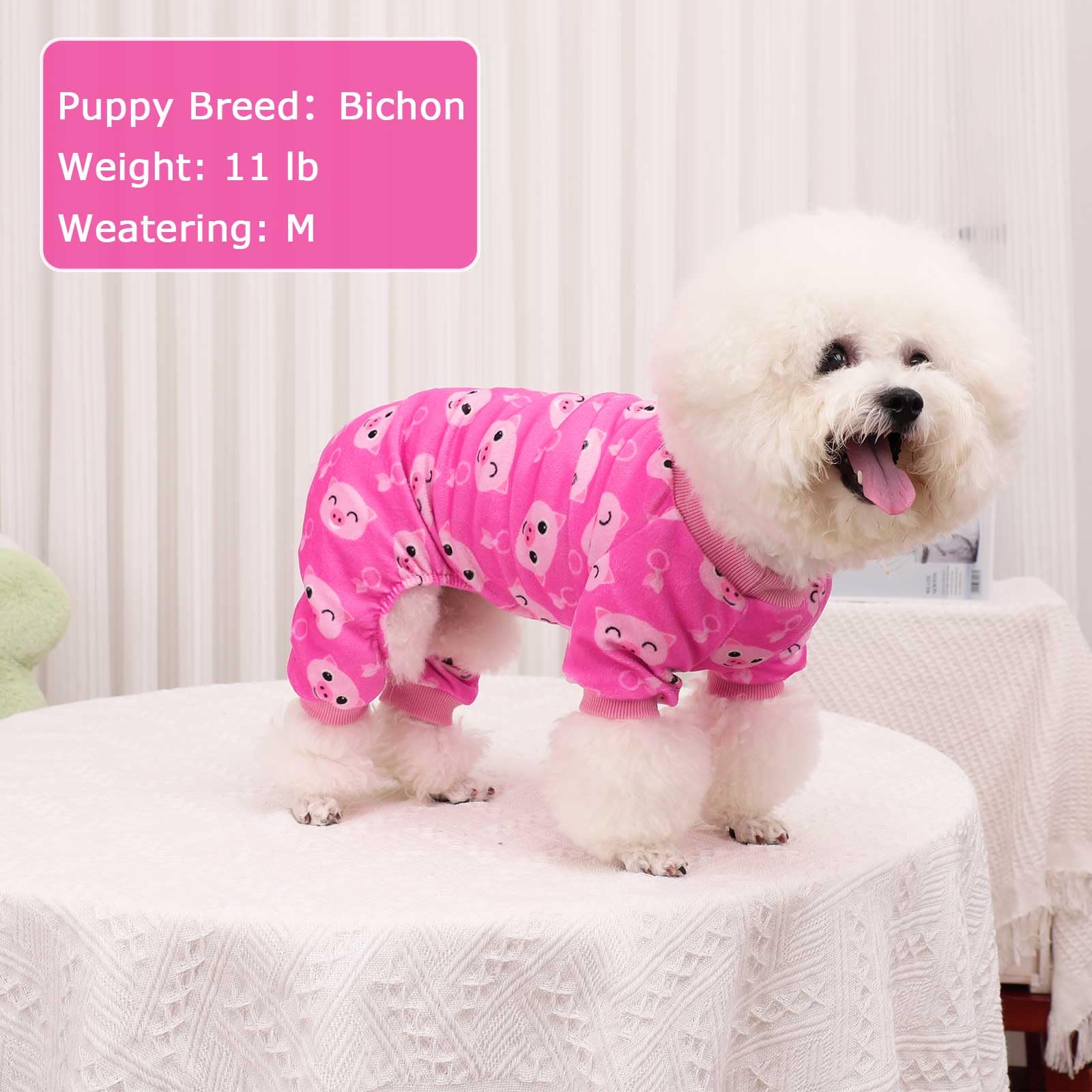 Kosiyi Dog Clothes for Small Dogs Girl Boy Dog Pajamas, Stretch Fleece Winter Spring Outfit, Lightweight Velvet Pet Jumpsuit, Pj