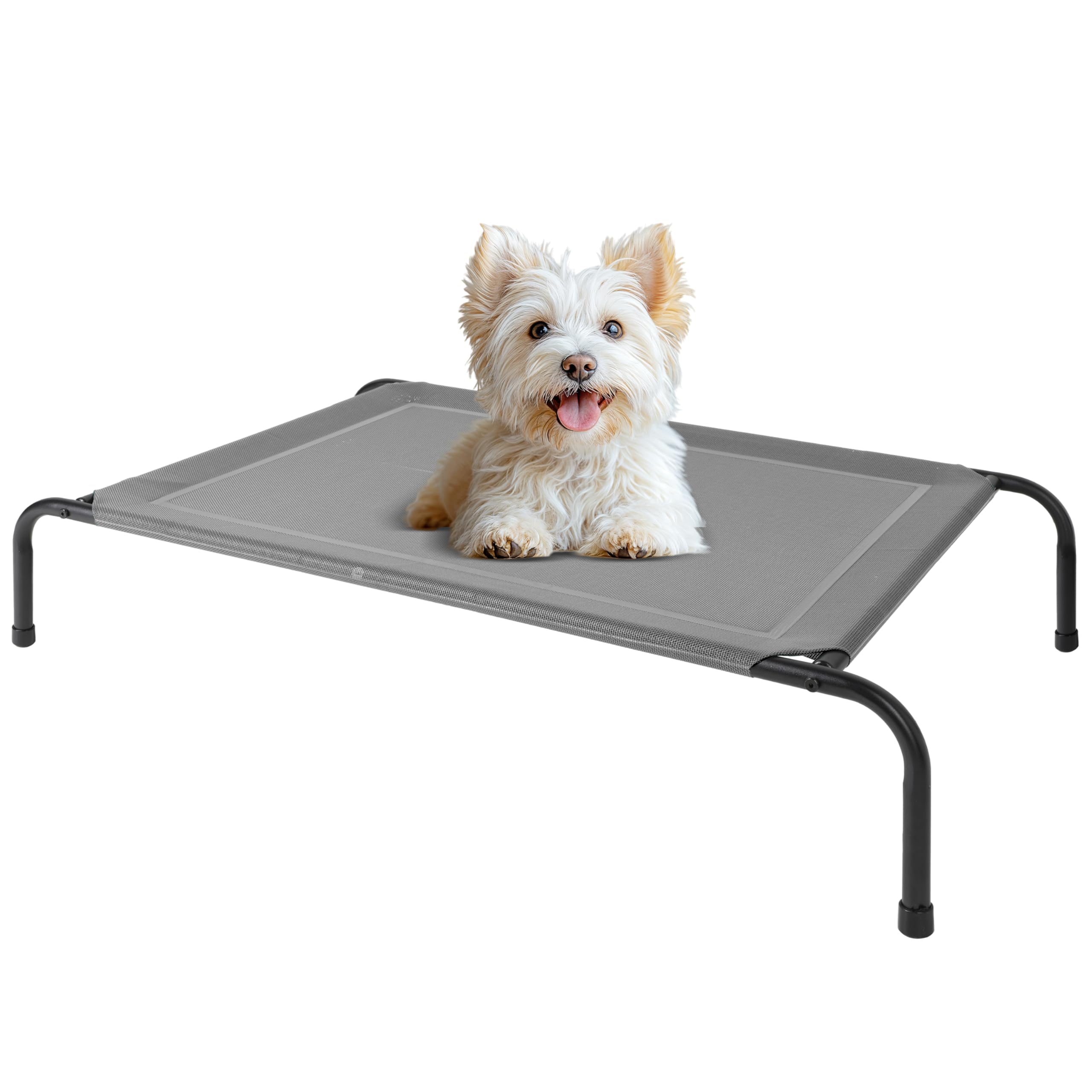 HealSmart Cooling Elevated Dog Bed Outdoor Raised Portable Dog Cot Beds No-Slip Feet Durable Portable Pet Hammock Bed, 42x25.2x8