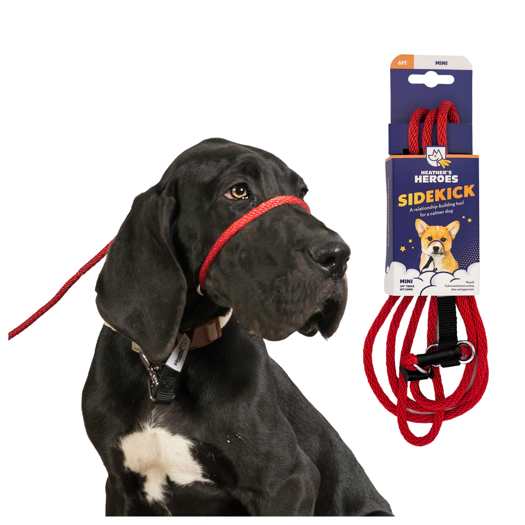 Heather'S Heroes The Sidekick No-Pull Leash, Red, Mini