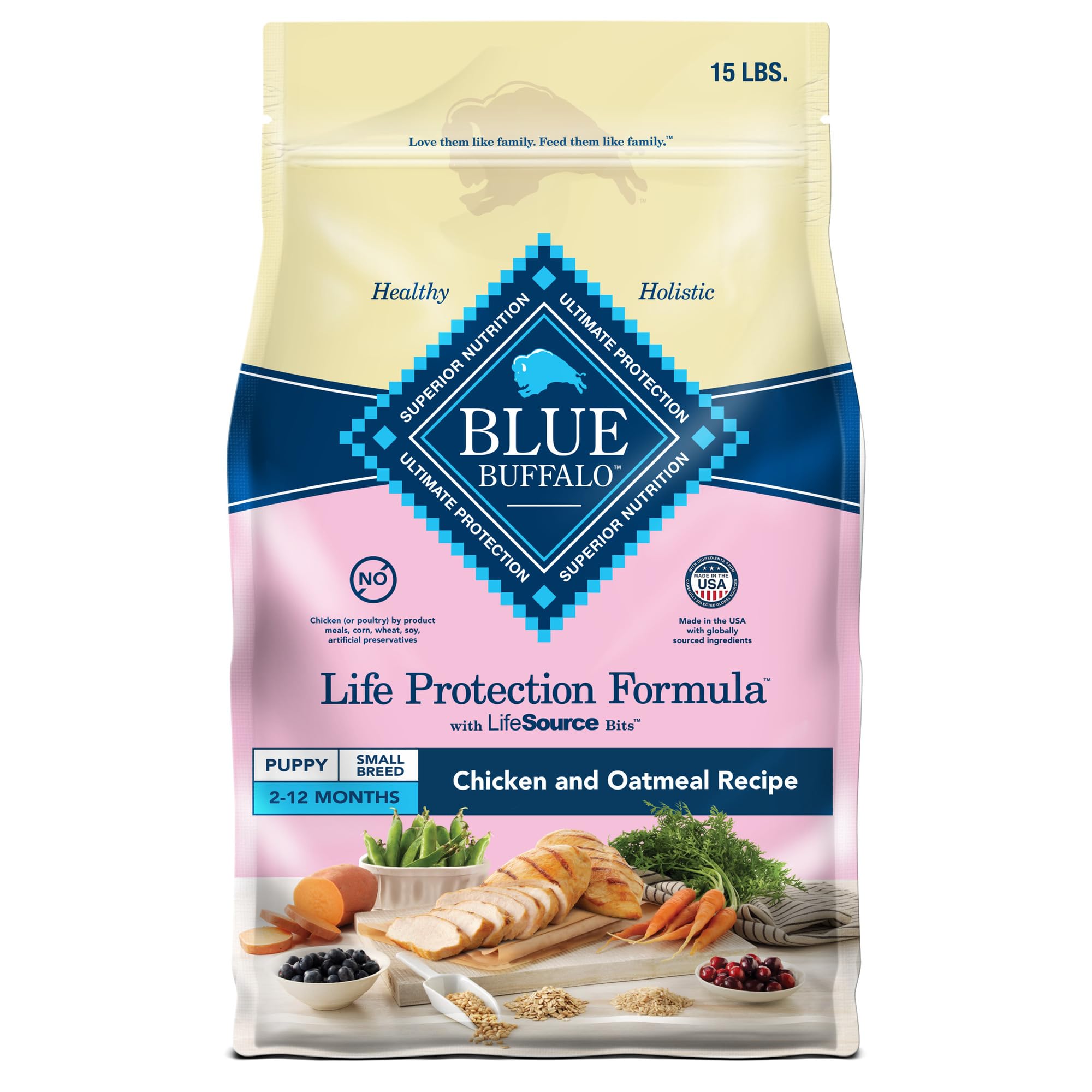 Blue Buffalo Life Protection Formula Small Breed Puppy Dry Dog Food with DHA, Vital Nutrients & Antioxidants, Made with Natural 