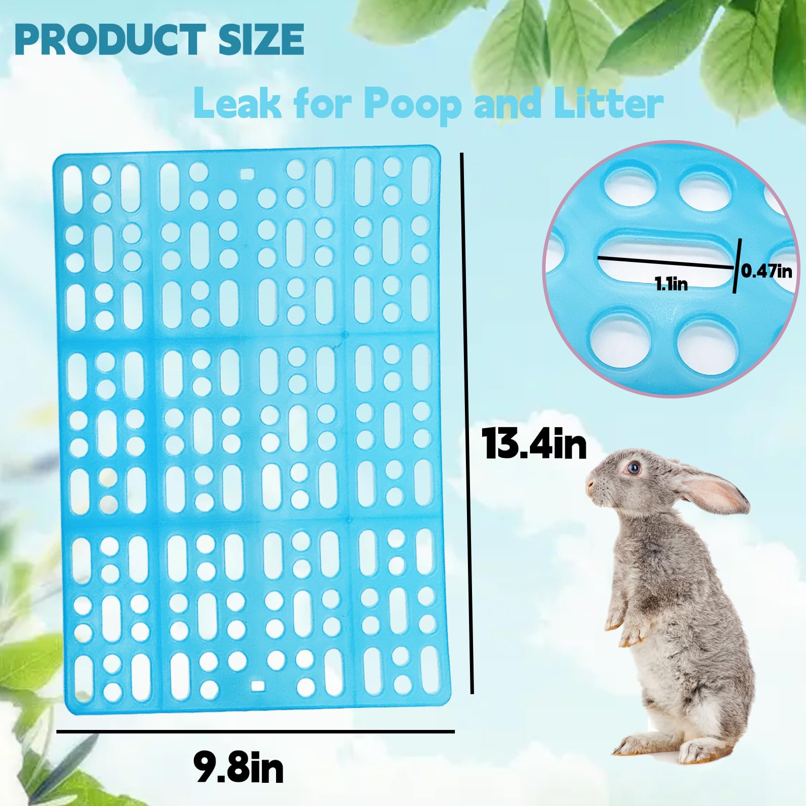 8 Pcs Rabbit Feet Pad Plastic Bunny Cage Floor Mat Foot Resting Hole Leak Water Nest Mat Pet For Small Animal Hamster Rat Chinch