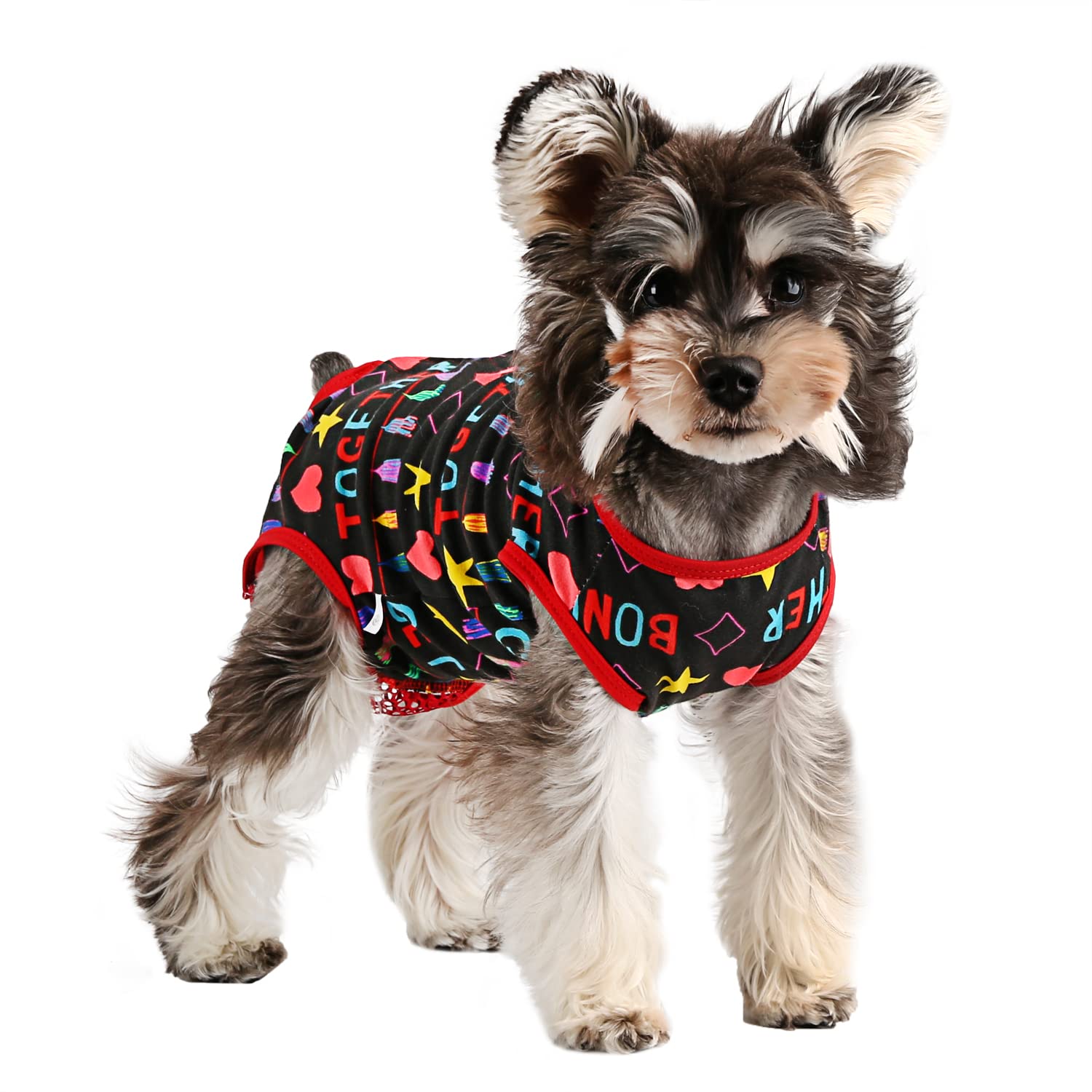 Etdane Dog Period Diapers Small Dog Period Suit Dog Sanitary Panties For Male Female Dogs Diaper Cover For Heat Black/M