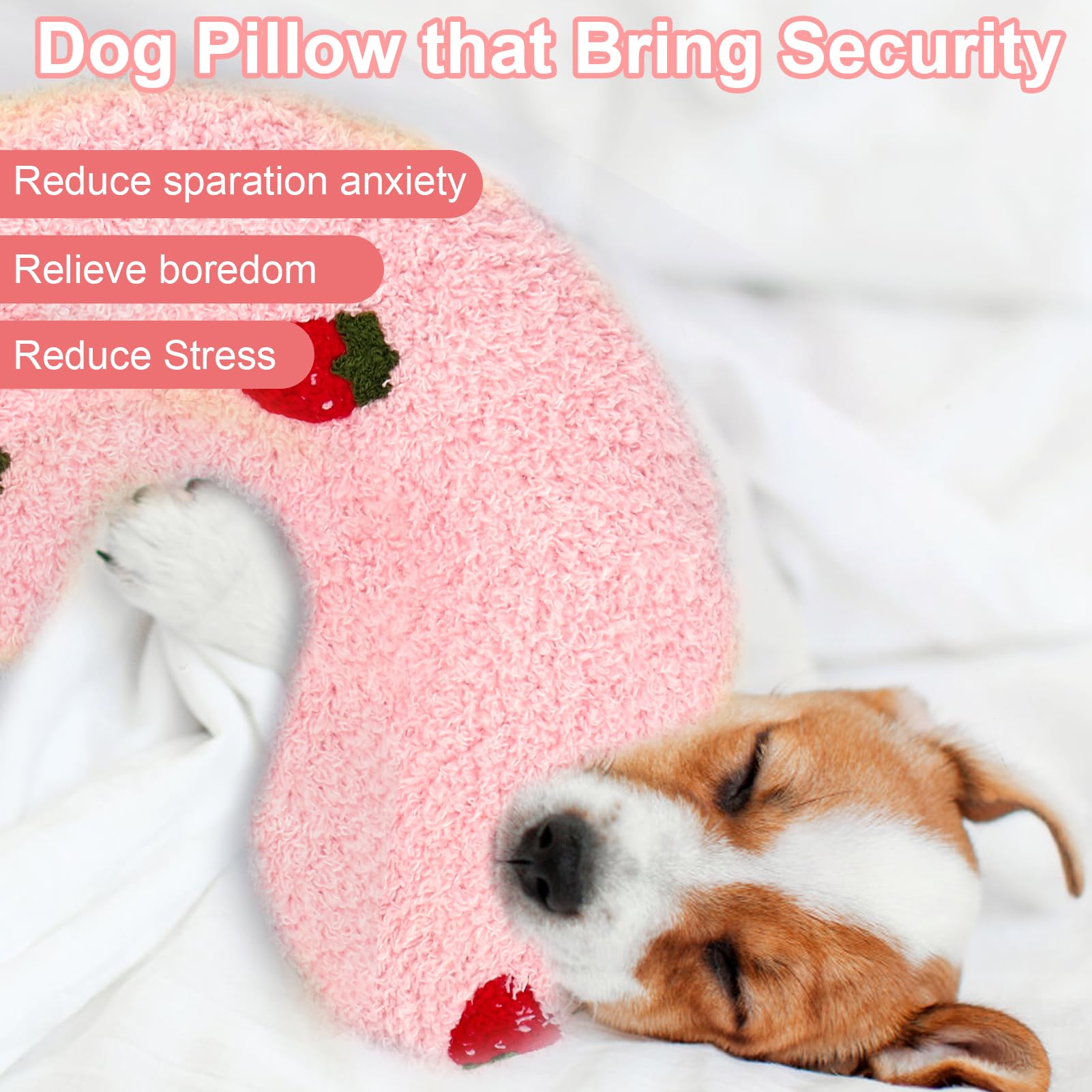 Mity Rain Calming Pillow - Large 14.2'' X 9.4'', Helps Relieve Dog Anxiety, Ultra Soft Neck Pillow For Joint Relief & Comfort, P