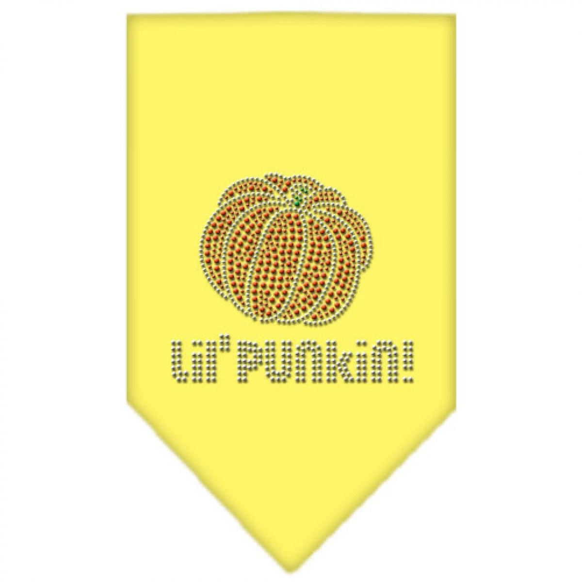 Halloween Pet and Dog Bandana Rhinestone, &quot;Lil Punkin&quot; Yellow Large