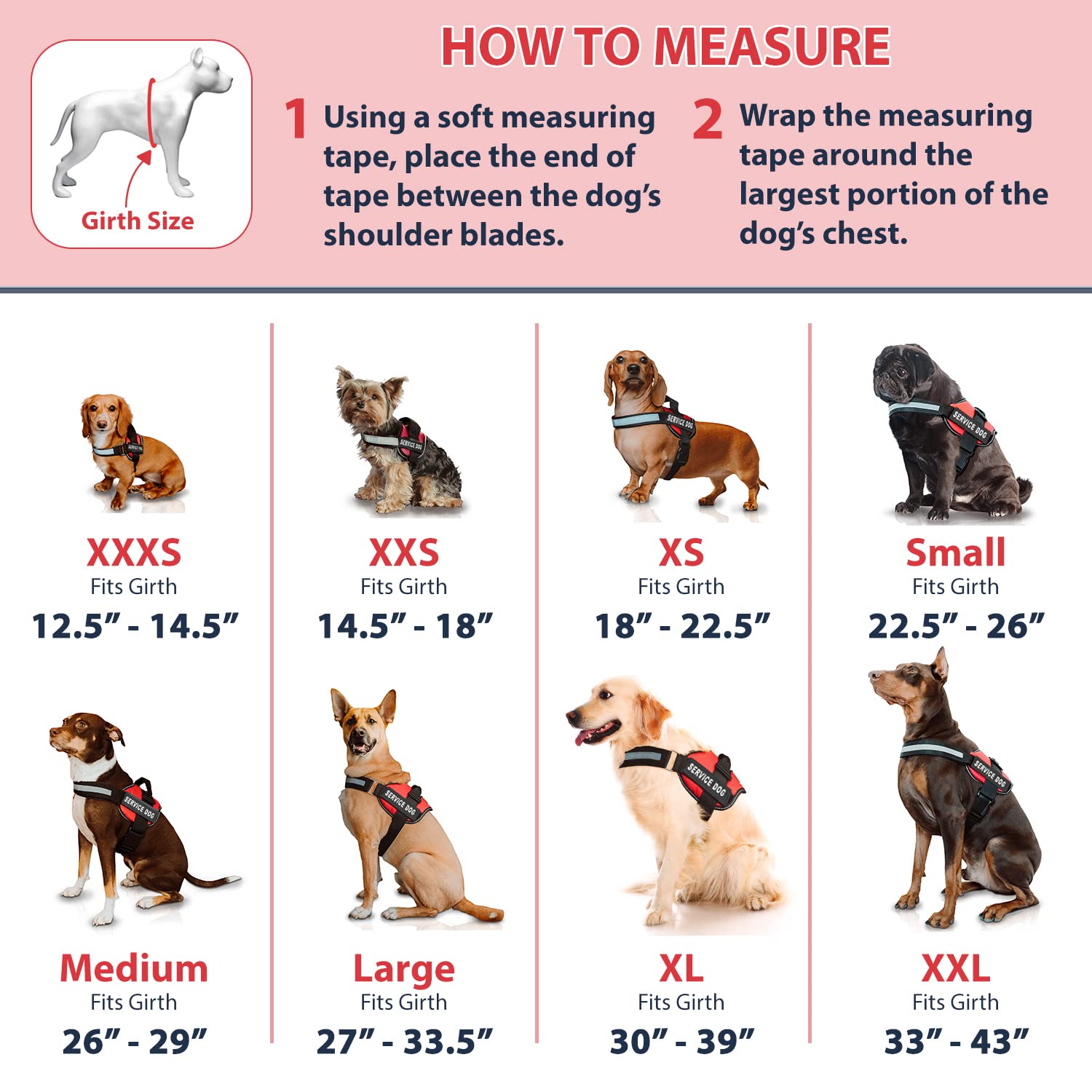 Industrial Puppy Service Dog In Training Vest With Hook and Loop Straps and Handle - Harnesses In Sizes From XXS to XXL - Servic