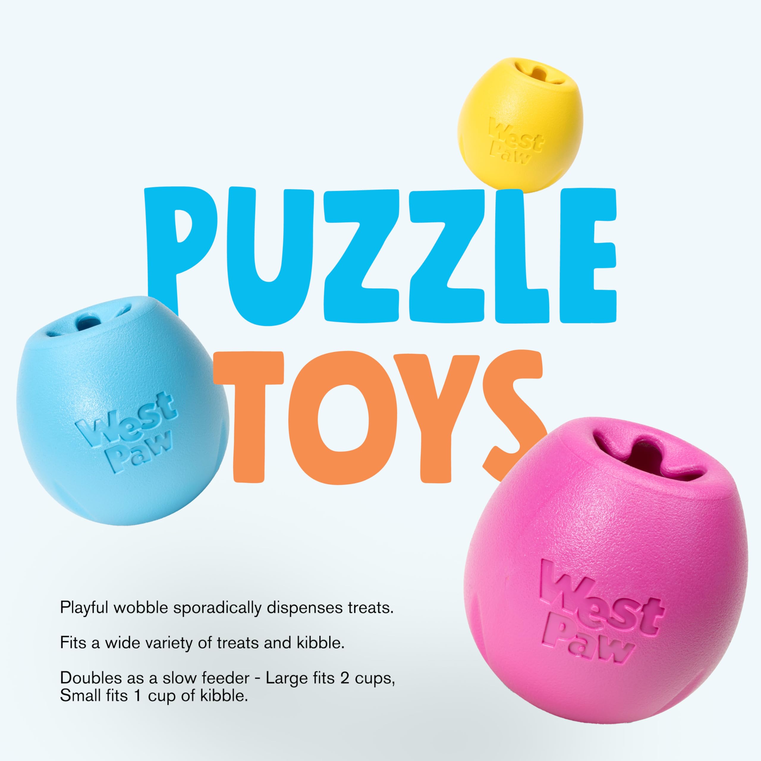 West Paw Zogoflex Rumbl Treat-Dispensing Dog Toy - Interactive Slow-Feeder Chew Toys for Dogs - Dog Enrichment Toy - Dog Toy for