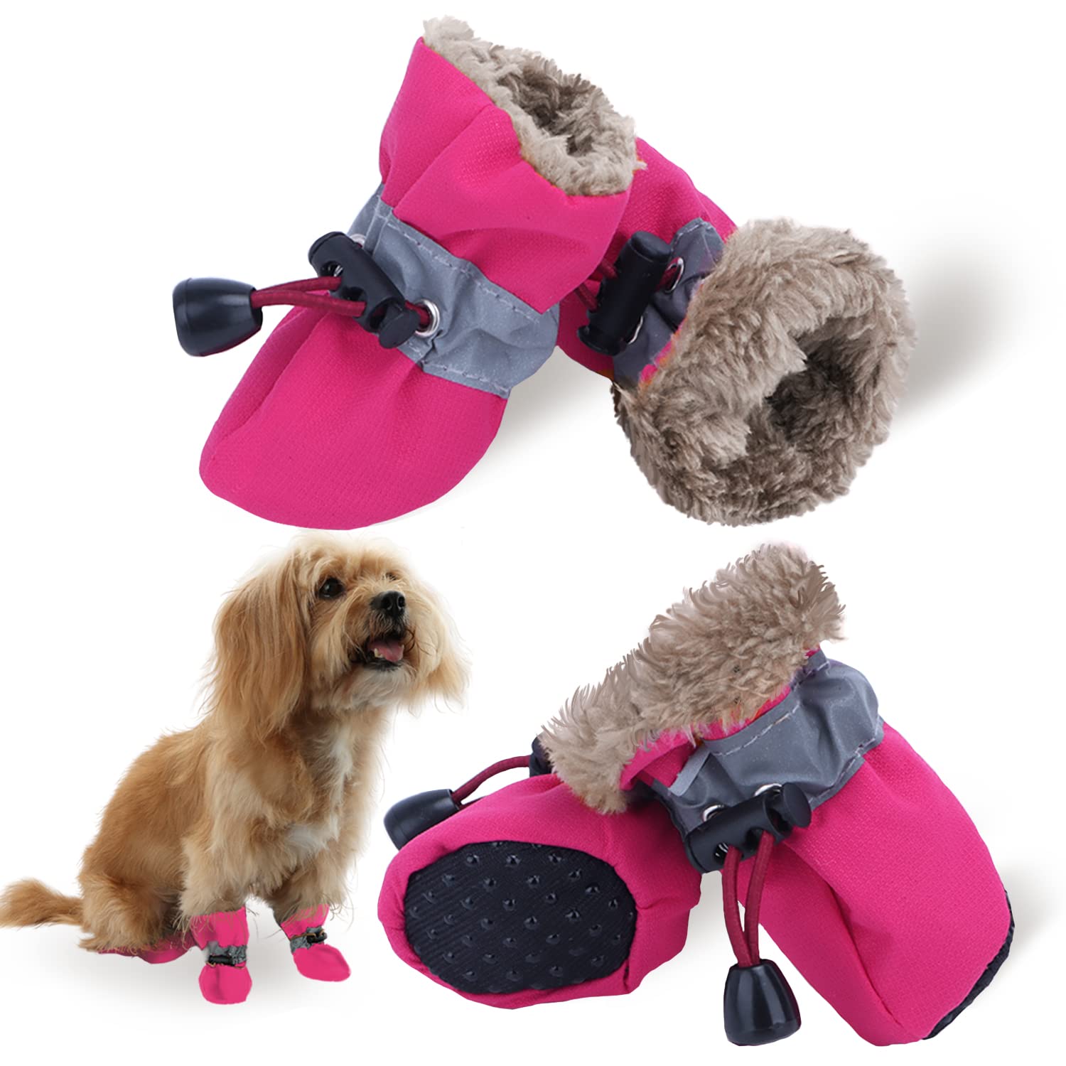 Luzgat Dog Snow Boots, Dog Shoes For Winter, Dog Winter Boots For Small Medium Dogs Puppies, Dog Boots & Paw Protectors With Ant