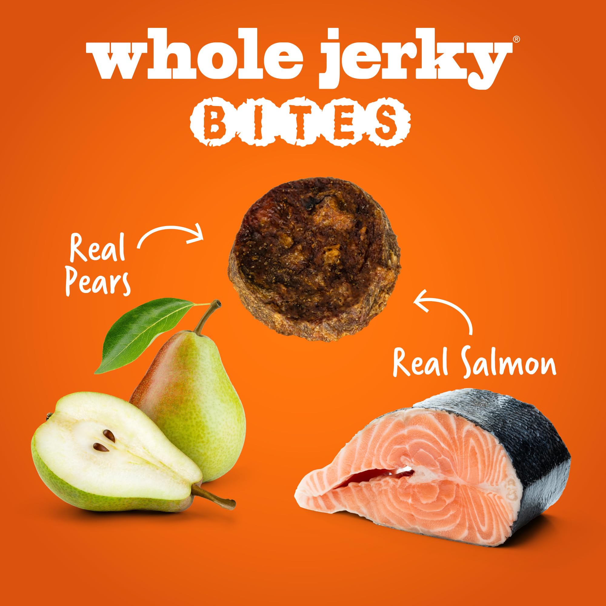 Fruitables Healthy Dog Treats - Whole Jerky Bites for Dogs - Alaskan Salmon & Pear Flavored - 5 Ounces