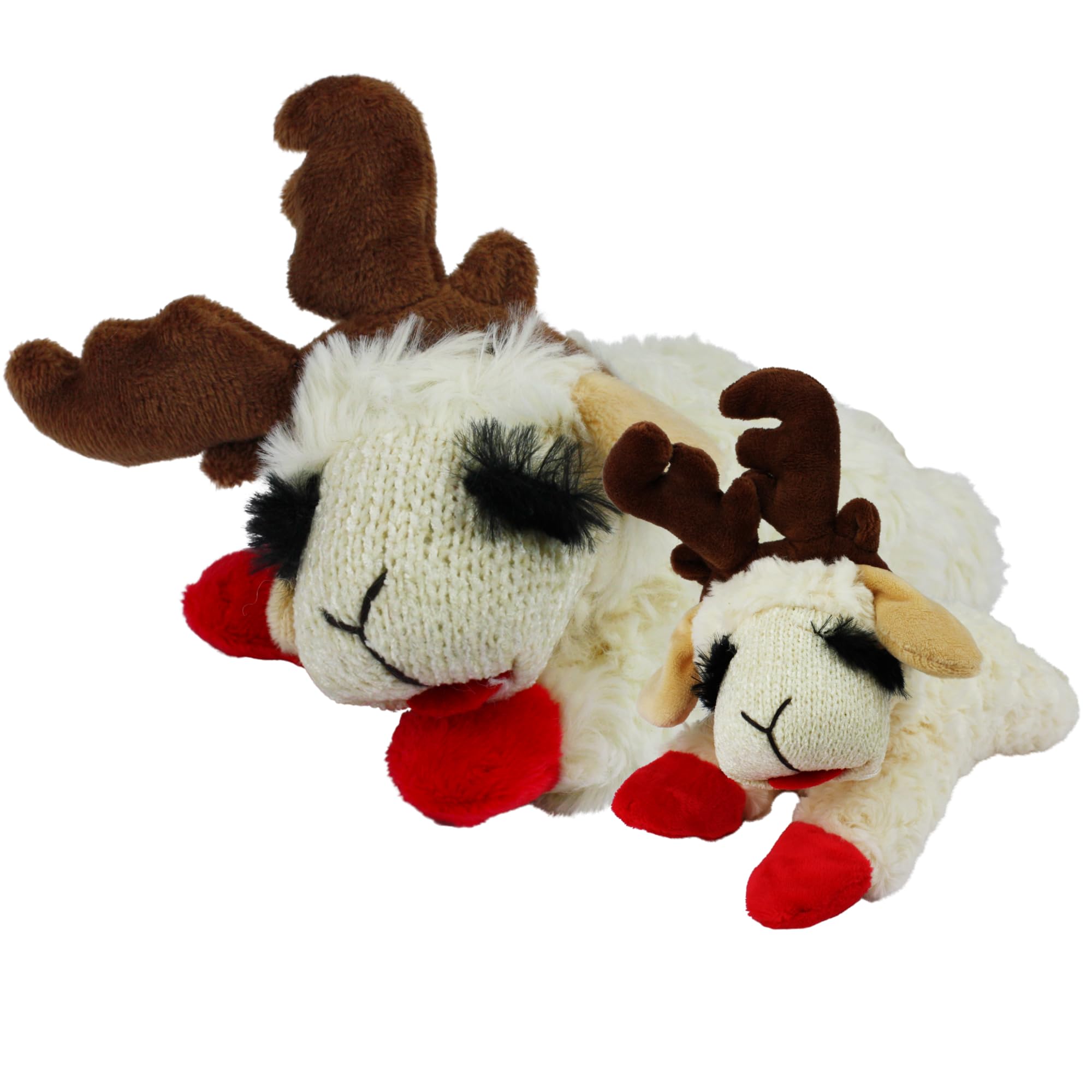 Multipet Holiday Lambchop With Antlers, 6 In, White