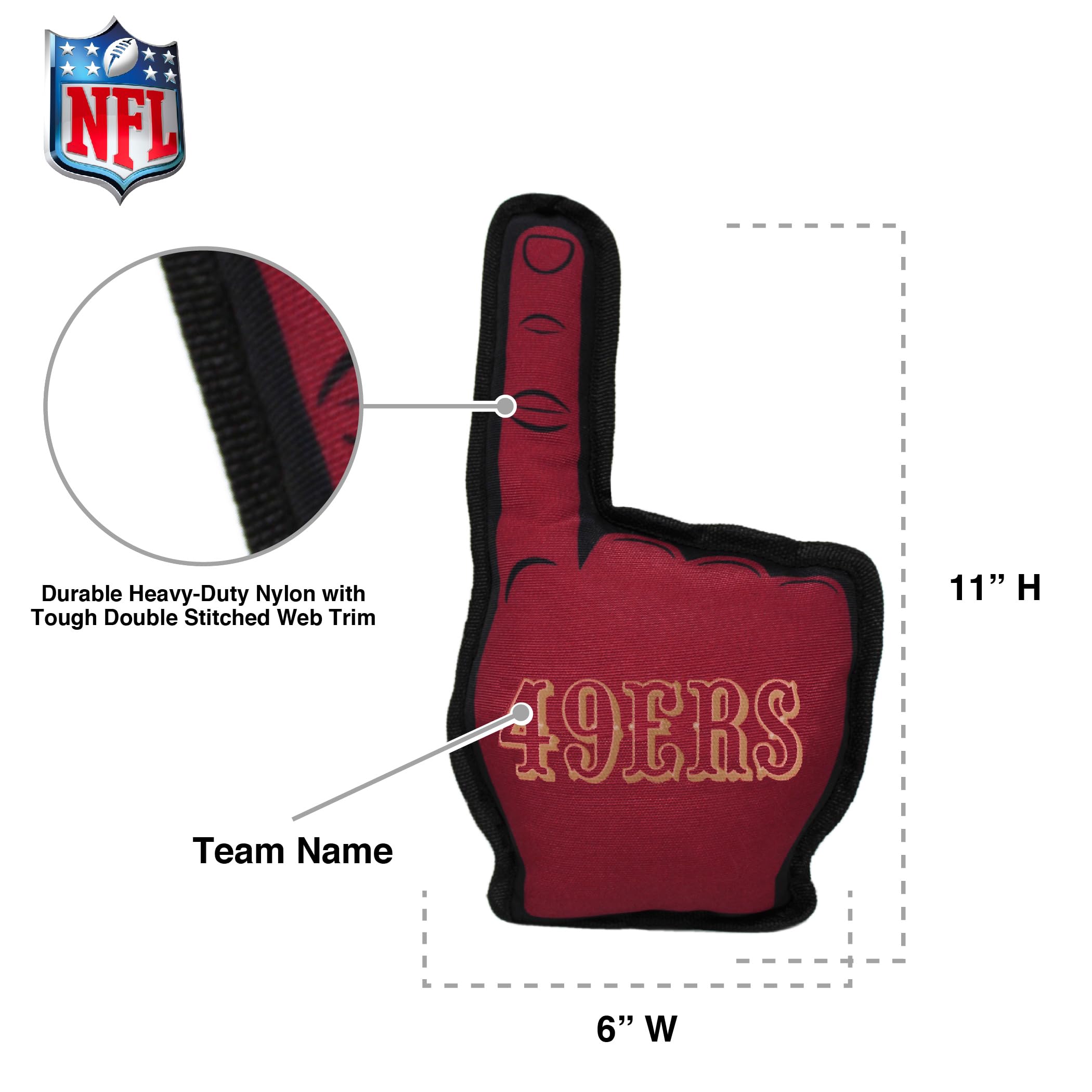Nfl San Francisco 49Ers #1 Fan Toy For Dogs & Cats. Best Tough Pet Toy With Inner Squeaker