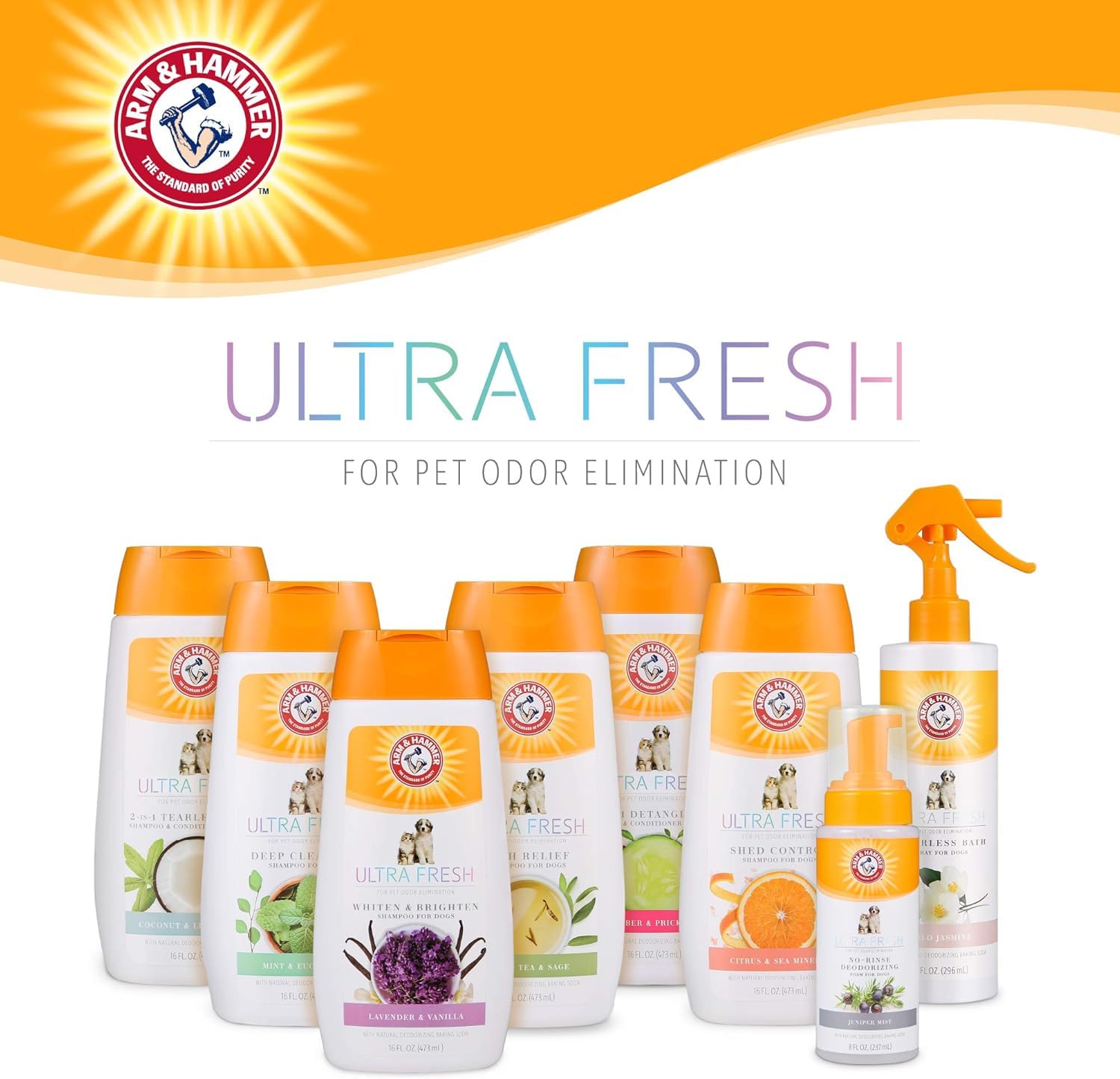 Arm & Hammer Ultra Fresh 2-in-1 Detangling Shampoo + Conditioner, Cucumber Pear Scent - Dog Bathing with Coconut Oil, Baking Sod