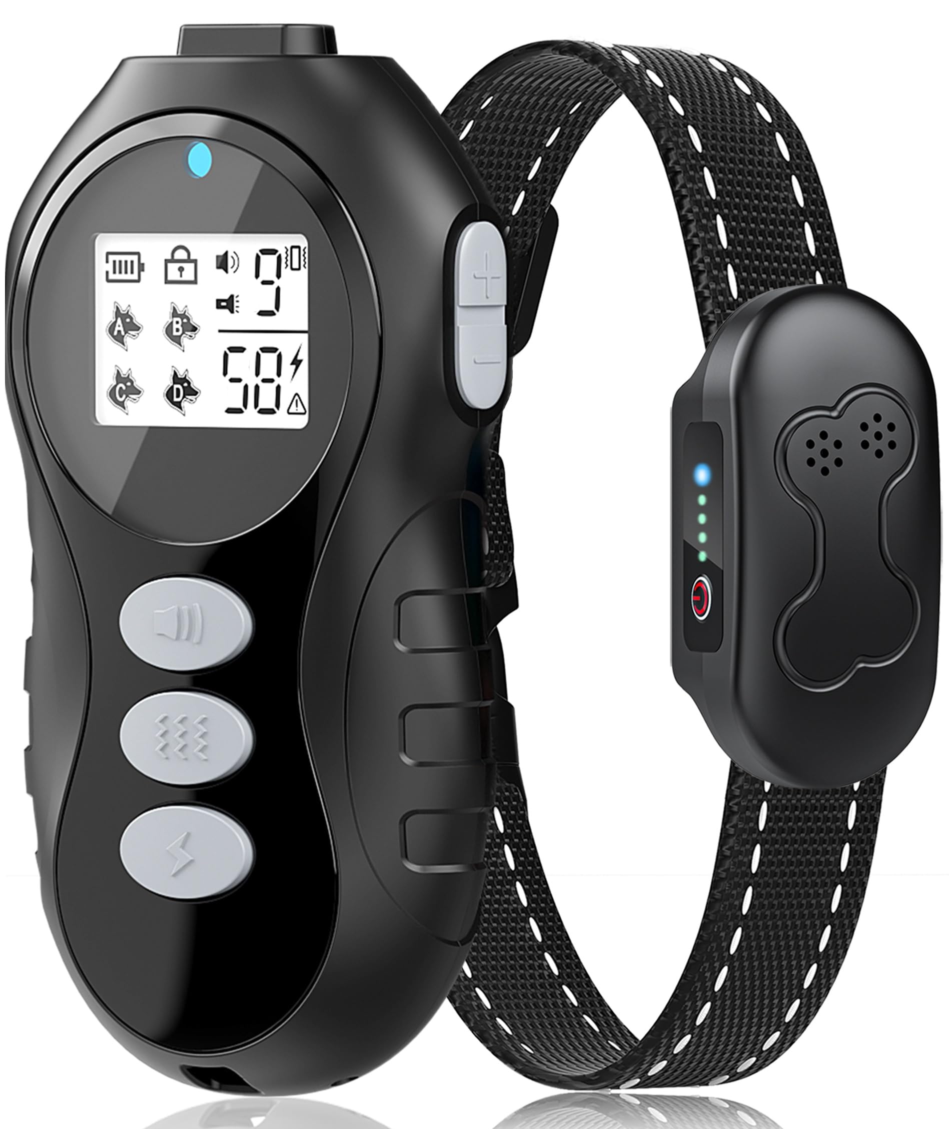 Dog Shock Collar with Remote Control - Shock Collar for Dogs IPX7 Waterproof Dog Training Collar with Beep Vibration Static Corr