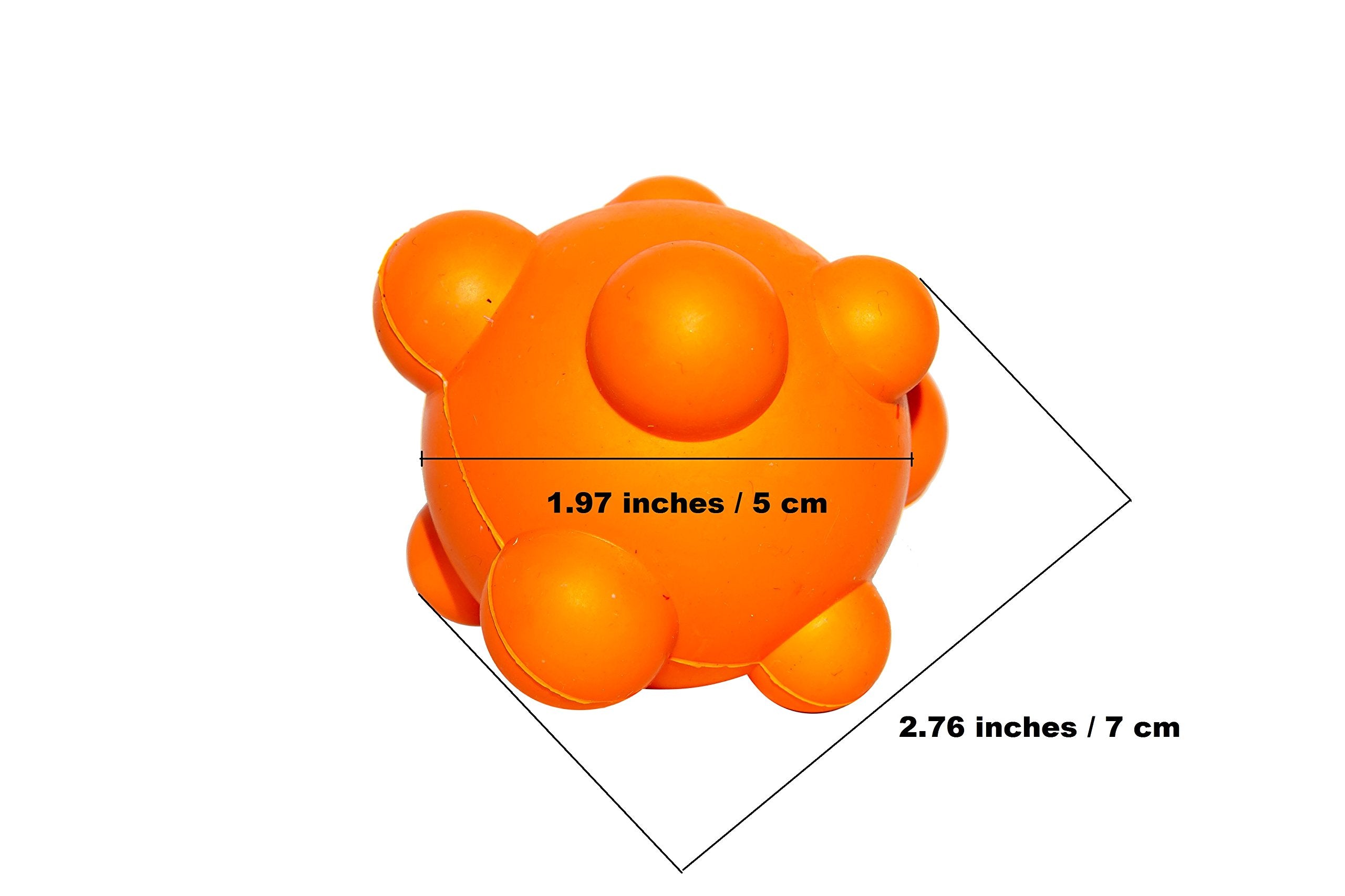 Playfulspirit Bumpy Bouncy Solid Rubber Ball – Great Chew Toy For Teething Puppies And Awesome Plaything For Smaller, Medium Size Dogs To Play Catch And Fetch – Fun Games Guaranteed (Orange)