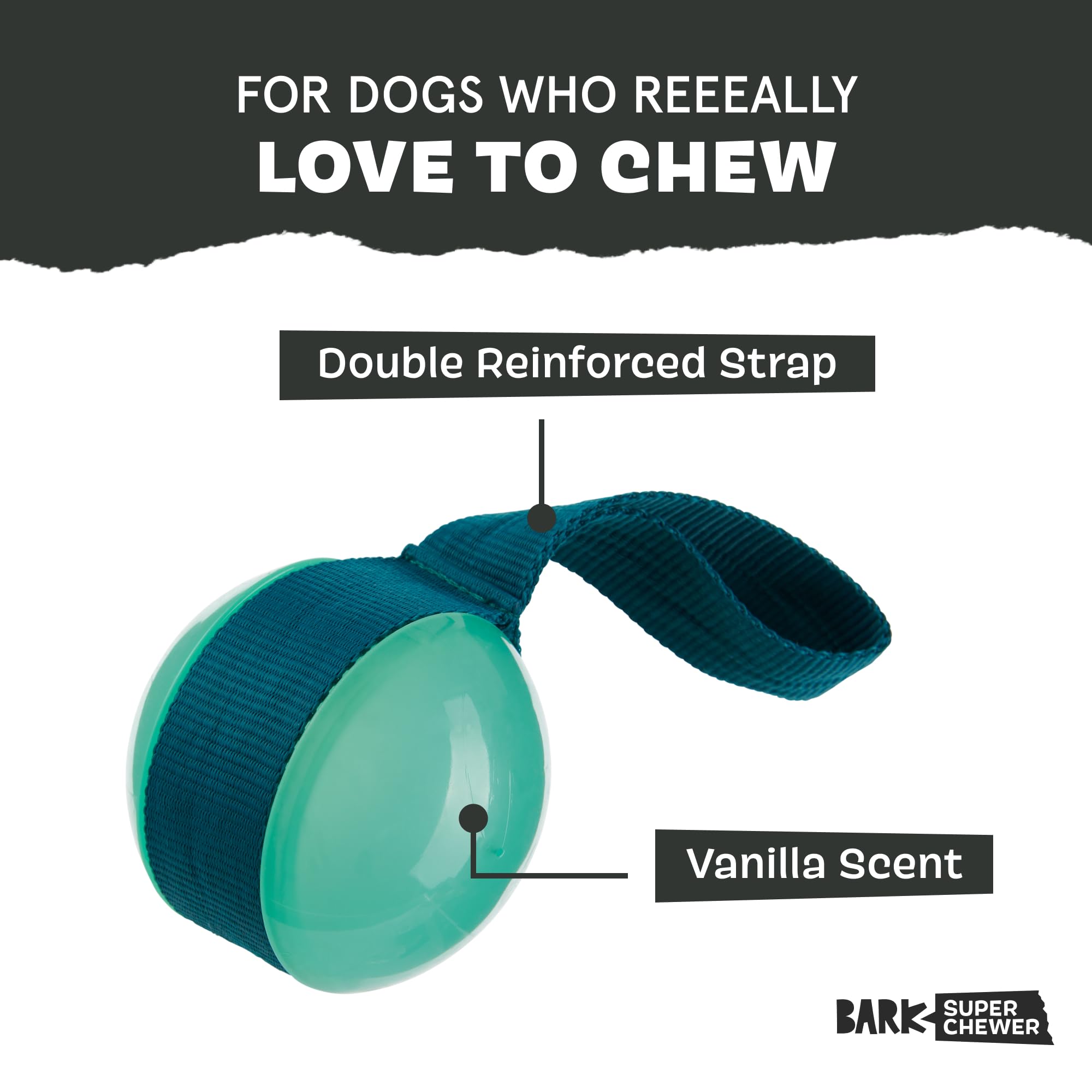 Barkbox Super Chewer Rope Dog Toy - Large, Rubber, Tailspin - Model 211072 for Aggressive Chewers