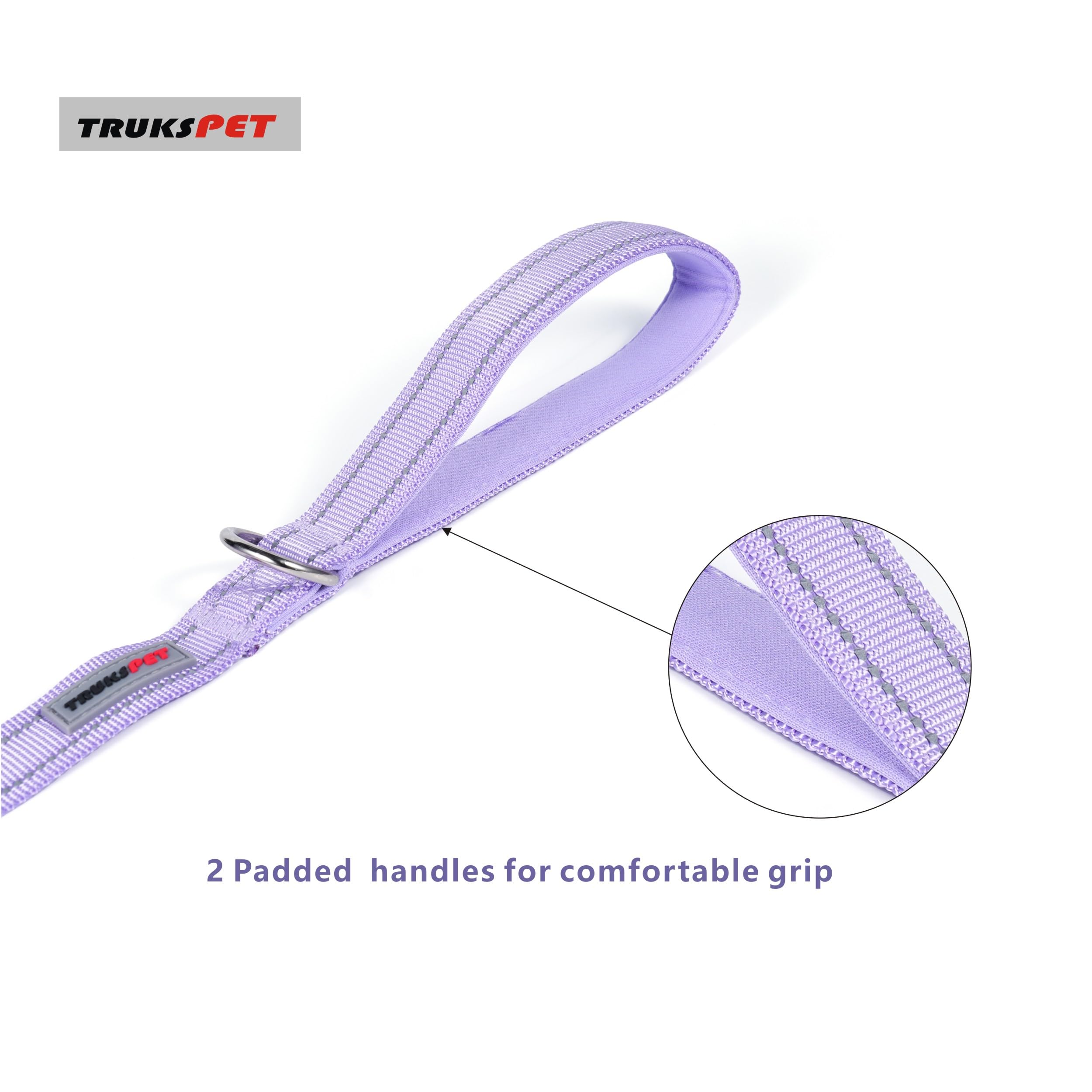 Trukspet 5Ft Reflective Dog Leash With Soft Padded Handle For Training,Walking Lead For Large & Medium Dog1Inch Wide Purple