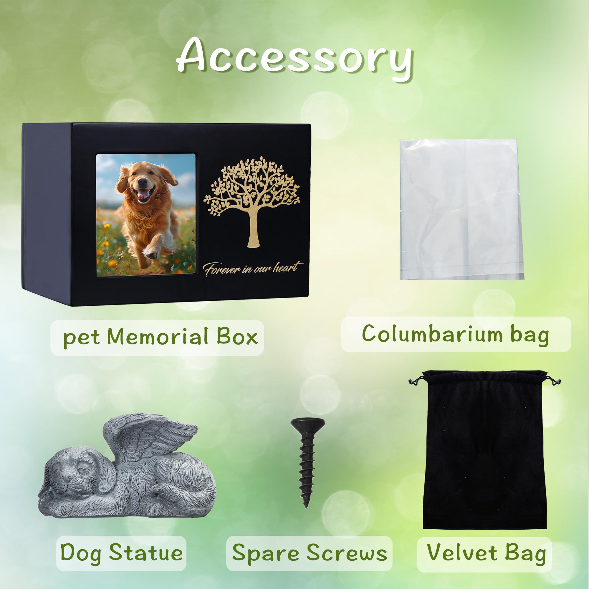 Didibirdi Pet Urn For Dog Ashes Dog Box Wooden Black Dog Urns For Ashes Pet Ashes Box With Dog Angel And Ashes Bag