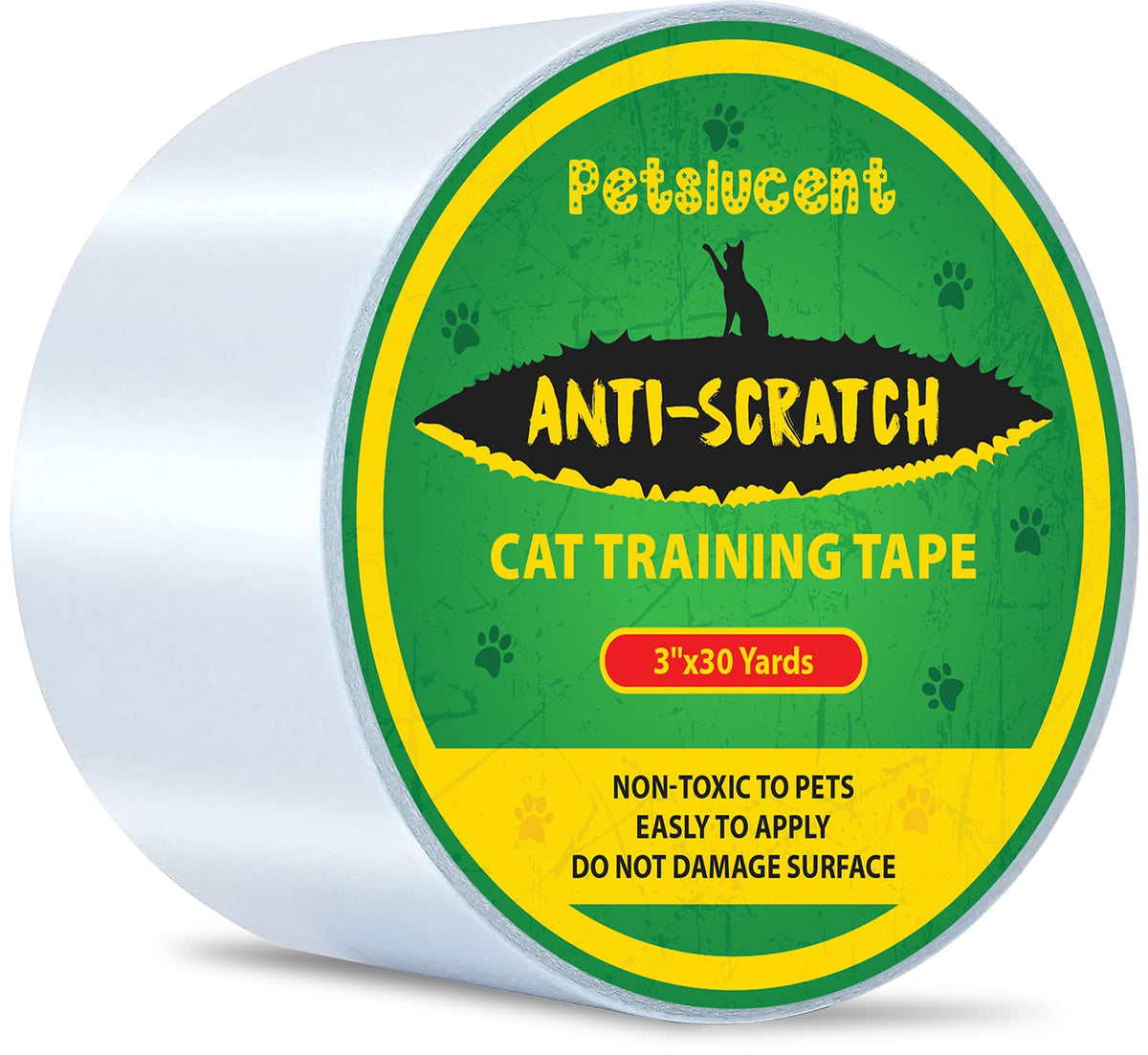 Petslucent Cat Scratch Furniture Protector Tape, Cat Anti Scratch Deterrent Training Tape, Double Sided Clear Sticky Paws Guards For Carpet, Sofa, Couch, Door (3''X 30 Yards, Green)