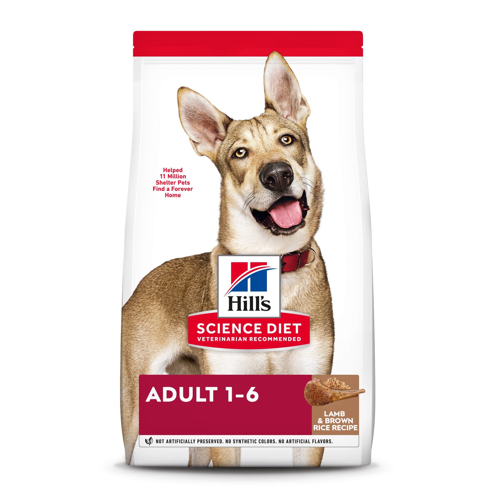 Hills Science Diet Adult 1-6, Adult 1-6 Premium Nutrition, Dry Dog Food, Lamb & Brown Rice, 33 lb Bag
