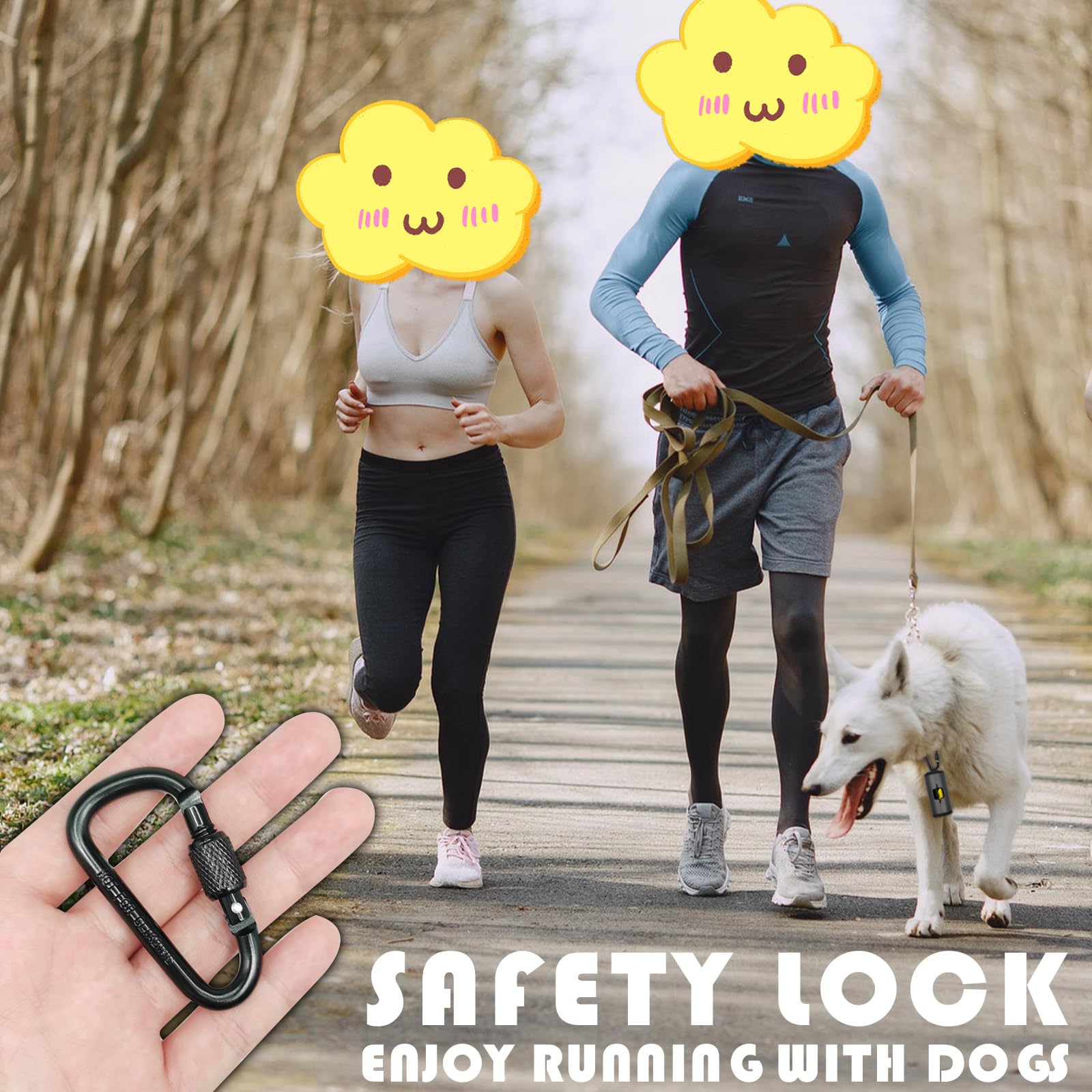 Metal Dog Poop Bags Holder|Aluminum Poop Bags Dispenser with 15 Black Pet Waste Bags 3 Leash Clasp and Elastic Rope