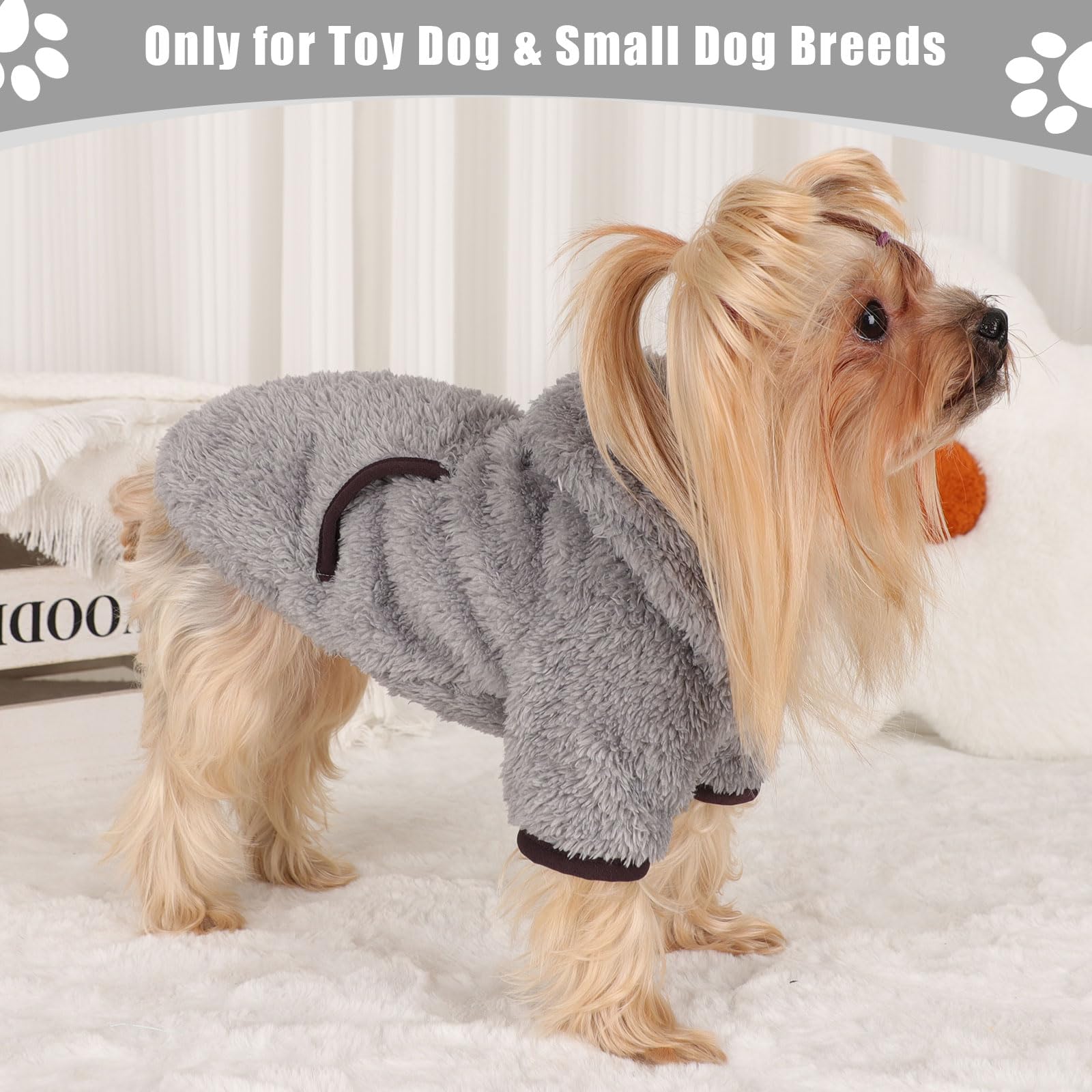 Dog Sweaters For Small Dogs Boy & Male Fleece Small Dog Hoodie Winter Puppy Sweater Chihuahua Teacup Yorkie Soft Stretchy Tiny C