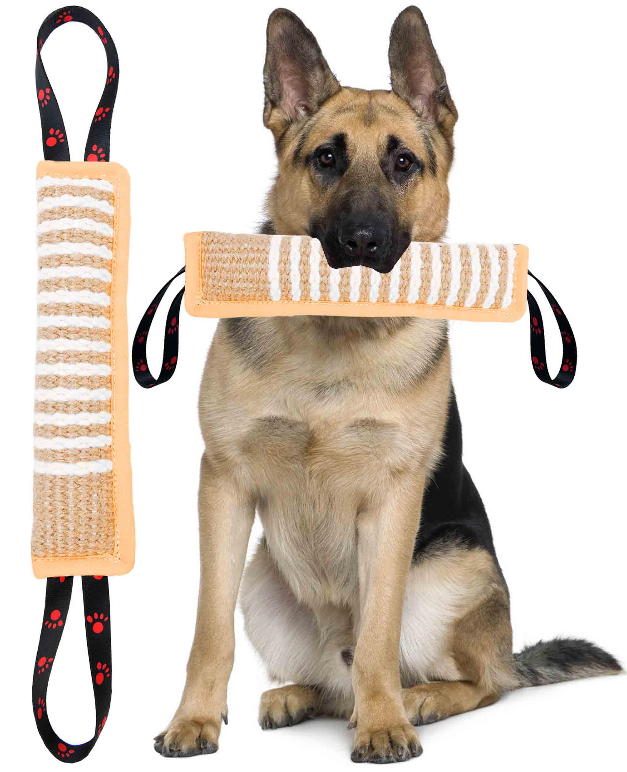 Clysoru Dog Tug Toy Dog Tough Jute Bite Pillow Lasting Training Equipment Puppy To Large Dogs Interactive Toy For Large Dogs And