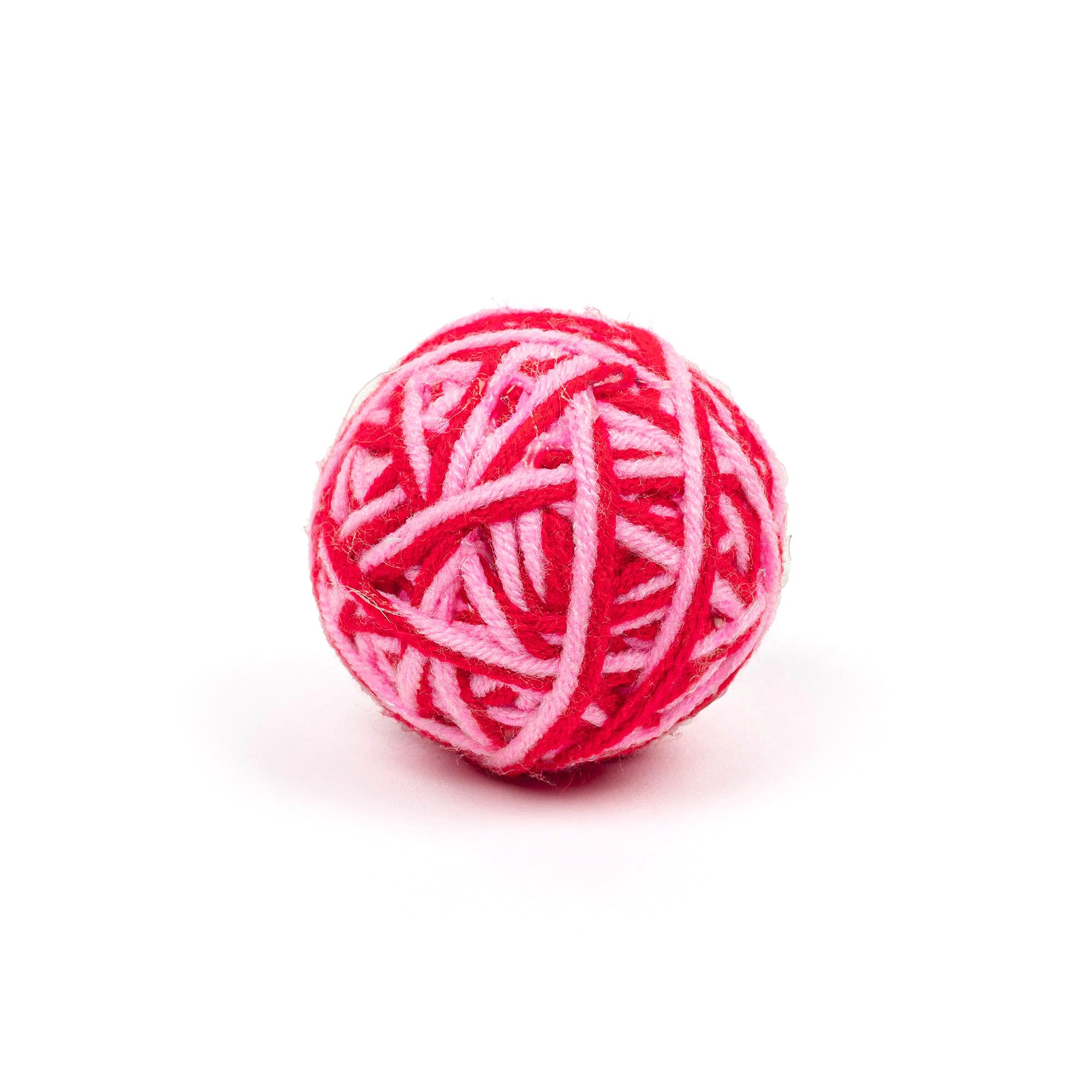 Tlc Knotty Rattle Ball Interactive Toy For Cats  Red & Pink | Engaging Sound Toy For Indoor Play | Durable, Safe & Fun Cat Play