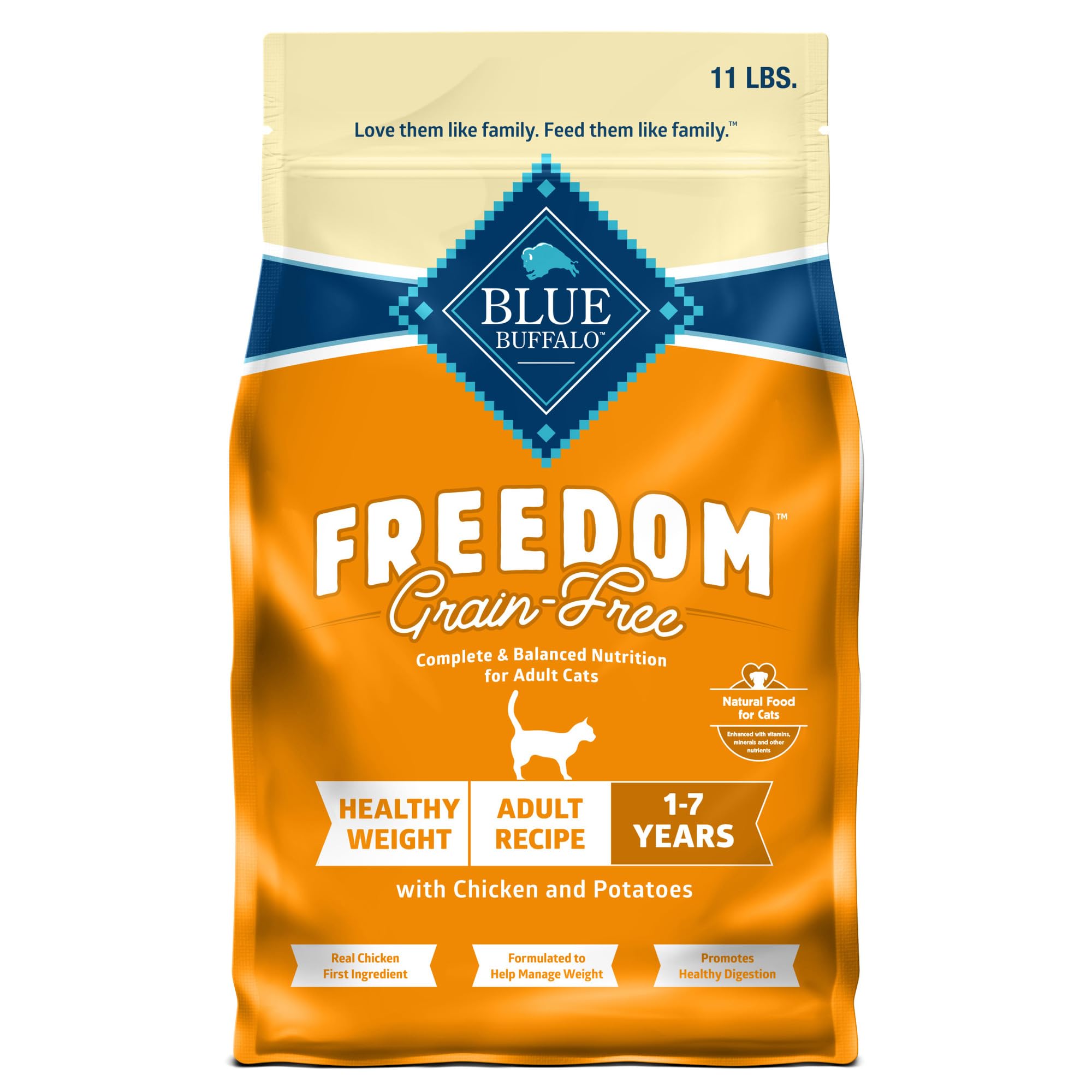 Blue Buffalo Freedom Grain-Free Adult Weight Control Dry Cat Food, Complete & Balanced Nutrition for Indoor Cats, Chicken Recipe