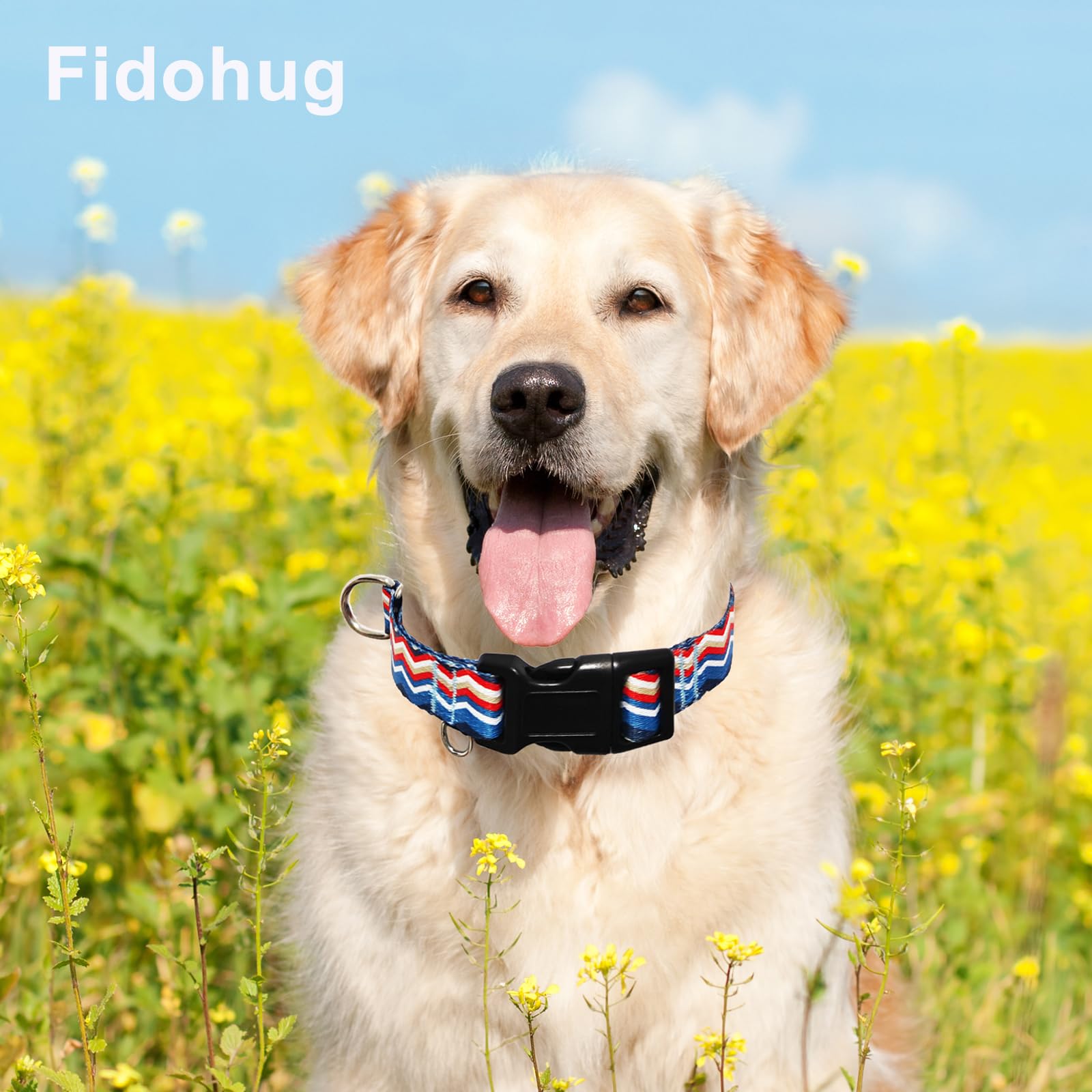 Fidohug Martingale Collar For Dogs With Buckle Adjustable Nylon Slip No Pull Training Dog Collars (Red Blue Arrow, Small)