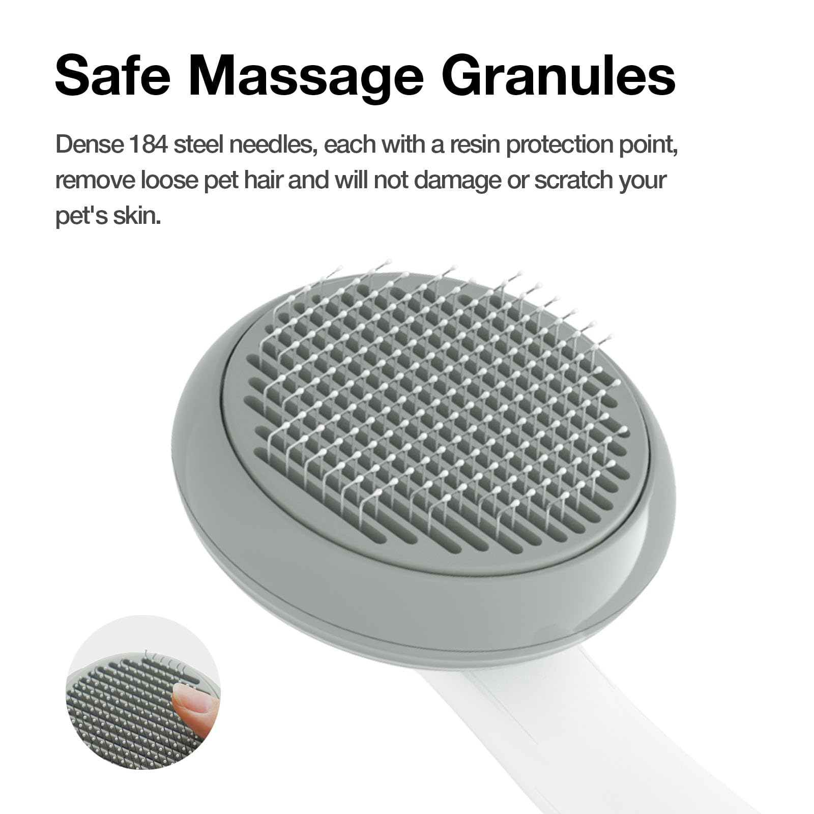 Guliguli Cat Brush For Shedding, Pet Grooming Self Cleaning Slicker Brush For Cats & Dogs, Grey