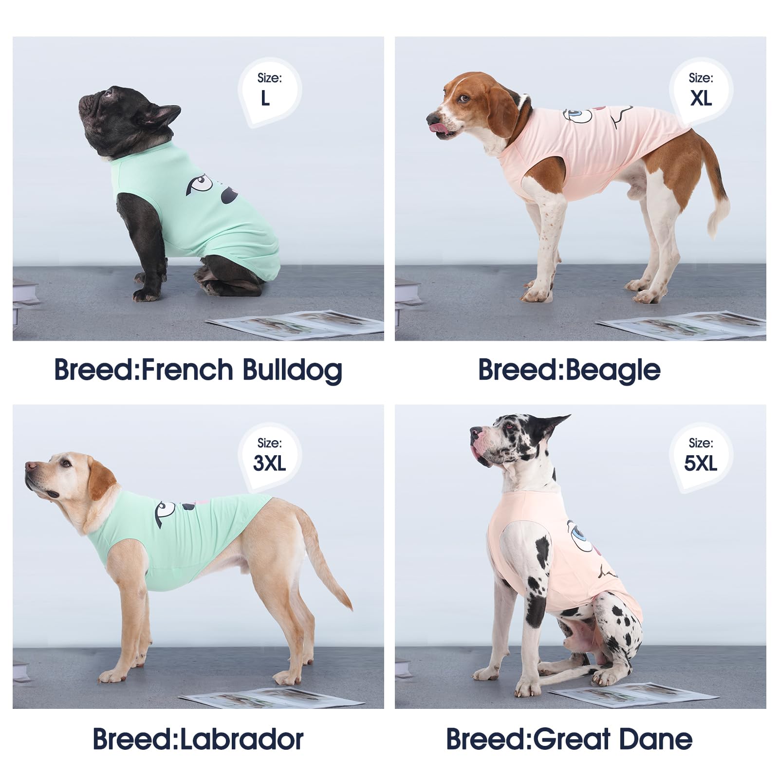 Iecoii 2 Pack Pet Tank Top Tee Sleeveless| 2X-Large|Summer Dog Clothes Apparel,Pet Funny Costume Doggy T-Shirts Clothing For Lar