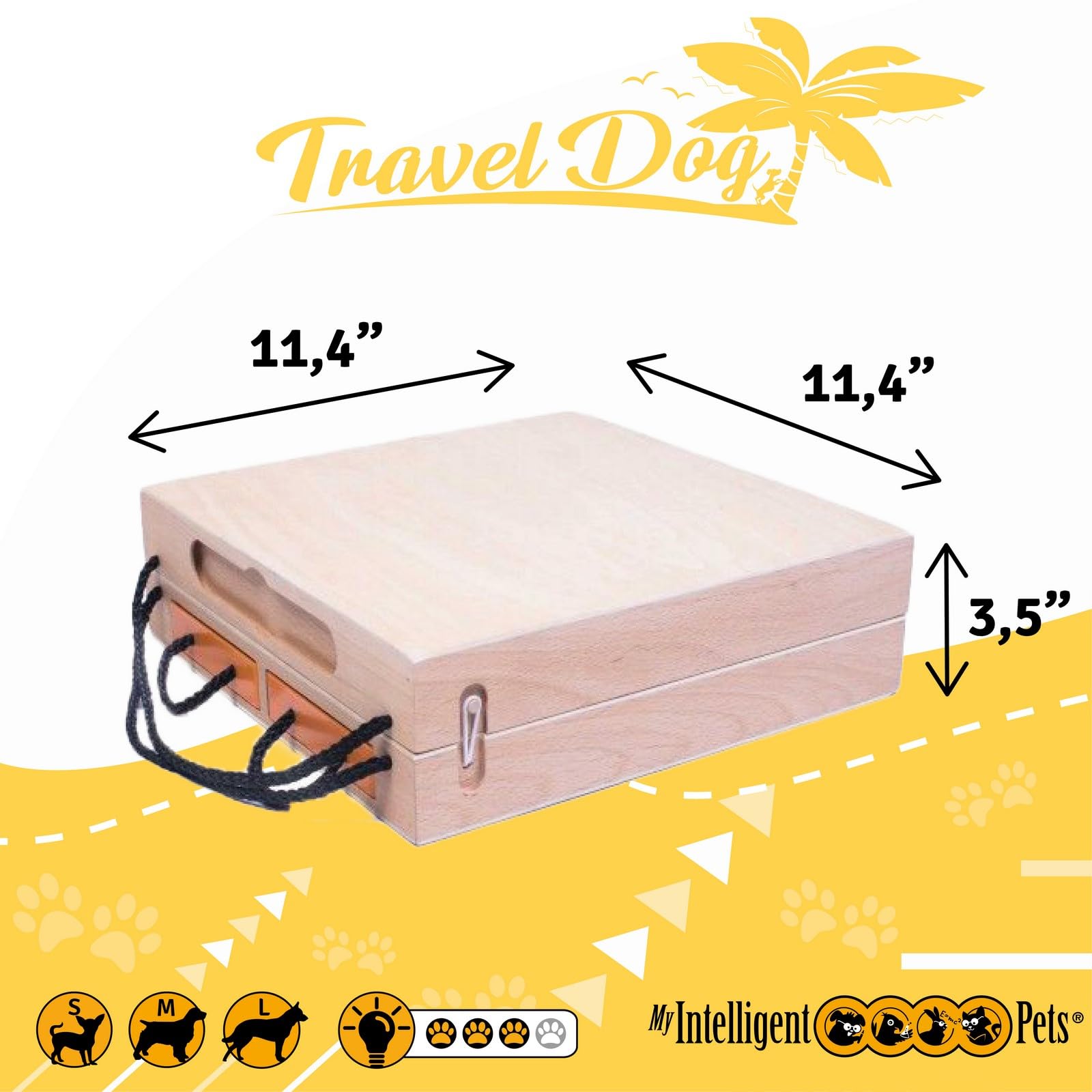 My Intelligent Dogs Travel Dog - Portable 2-in-1 Interactive Puzzle Toy and Brain Game for Dogs, Ideal for Mental Stimulation, D
