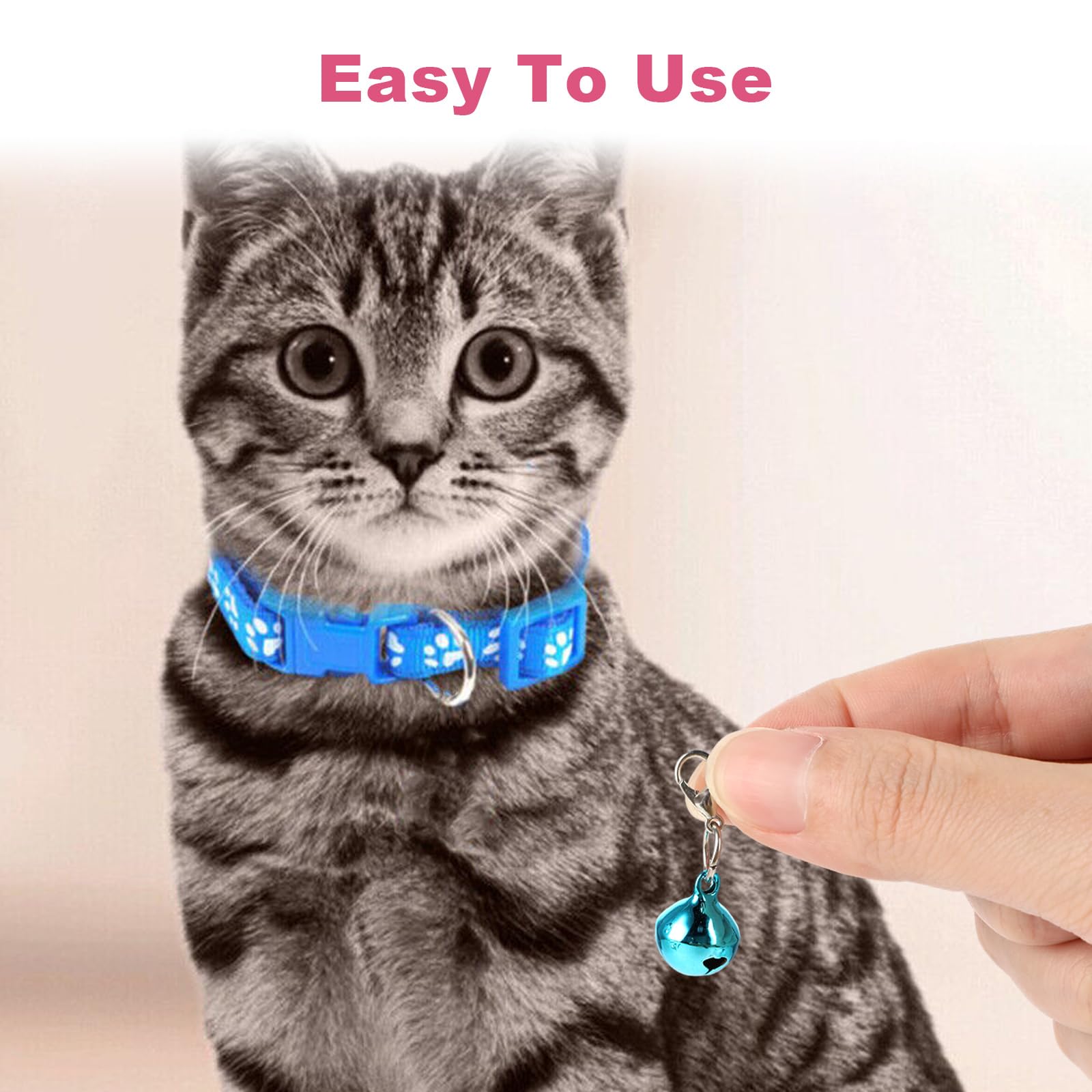 Comnico 20 Pcs Pet Bells For Dog Cat Collar, Metal Round Collar Charms Clear Crisp Sound With Clasps, Kitten Small Animal Pendan