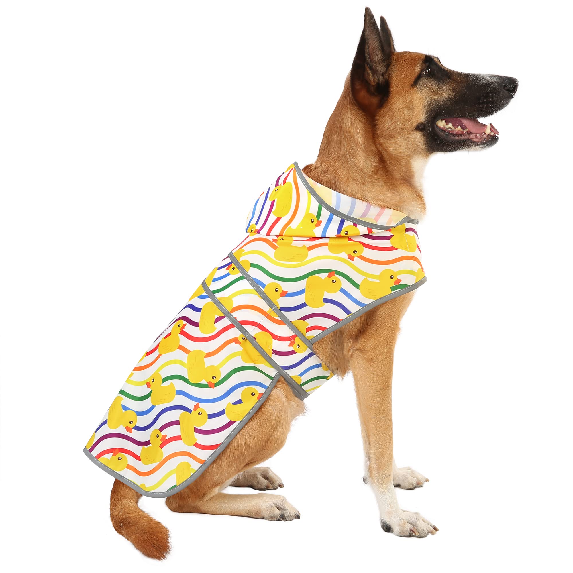 Extra Large Dog Raincoat With Hood And Leash Hole, Waterproof Dog Rain Jacket For Large Pets And Dogs