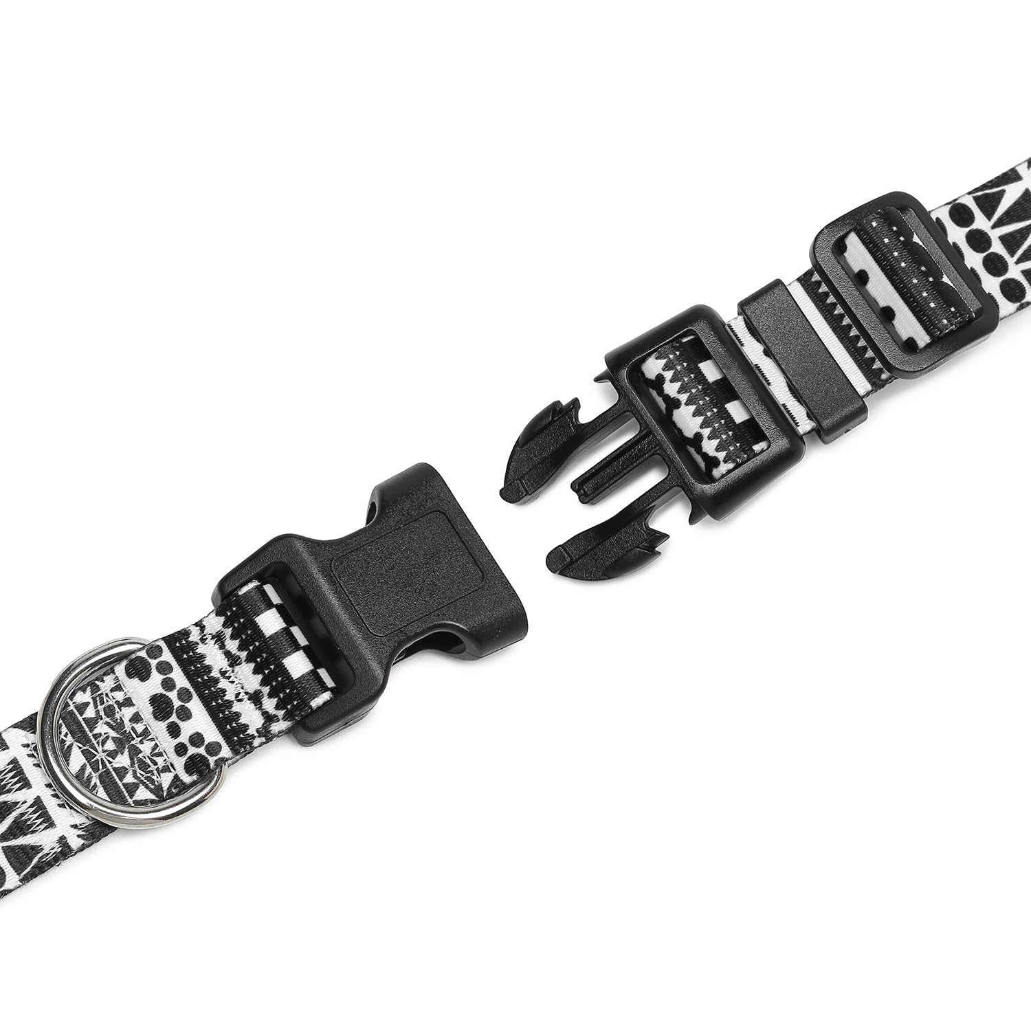 Mercano Adjustable Dog Collar - Special Design Patterns, Soft Nylon Comfortable Durable Pet Collar For Small Medium Large Dogs (M, Black White A)