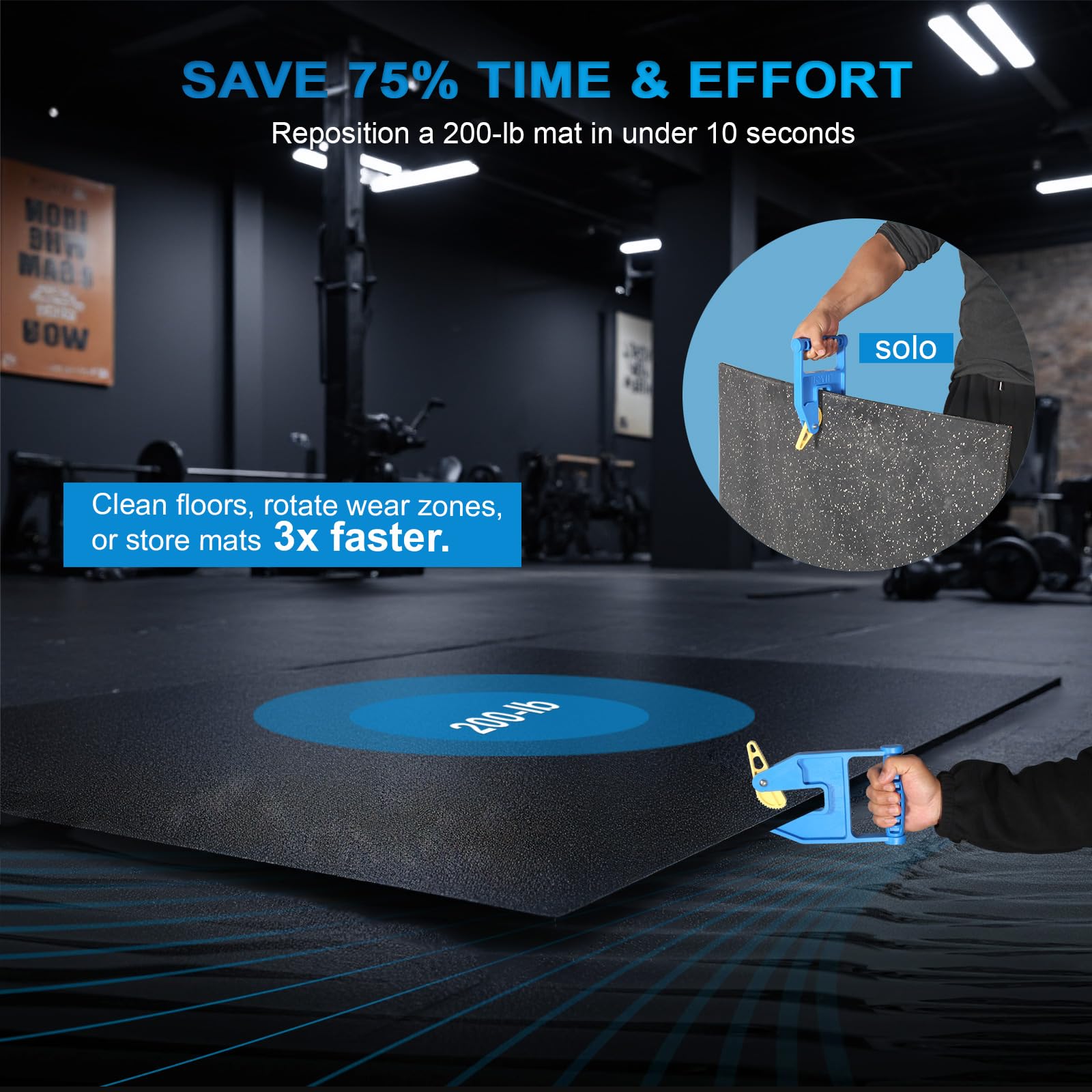 Intii Heavy Duty Stall Mat Grippers - Pair Of 2 Mat Movers Tool For Horse Stalls, Gym, Barn, And Trailer, Makes Moving Rubber Ma