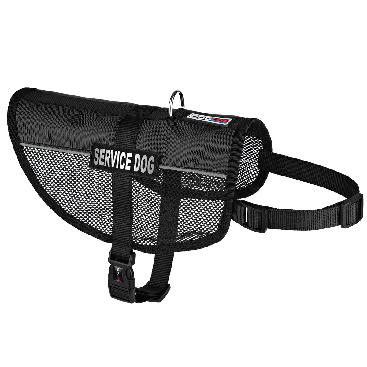 Dogline N0250-1-0210 Service Dog Vest Harness, Small/13' X 16', Black