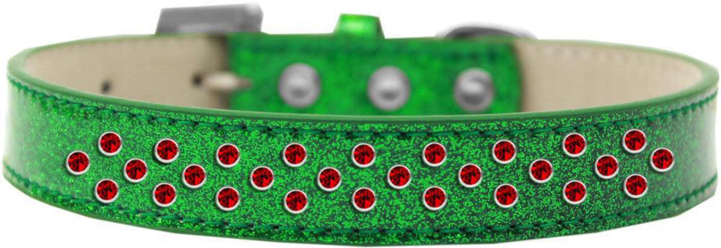 Mirage Pet Products Sprinkles Ice Cream Dog Collar with Red Crystals, Size 12, Red