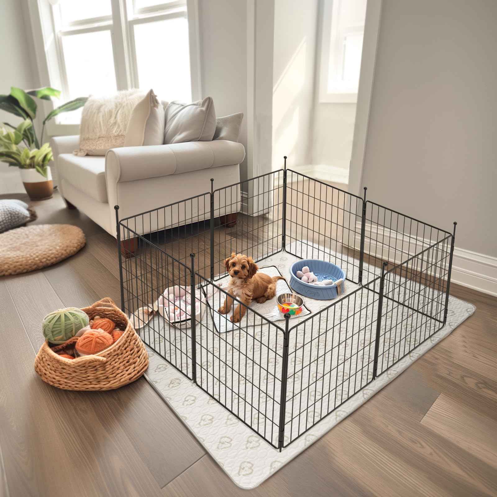 Fxw Minipaws Dog Playpen For Yard & Rv Camping, Expandable 24-Inch 8 Panels For Puppies And Small Dogs, Portable For Indoor And