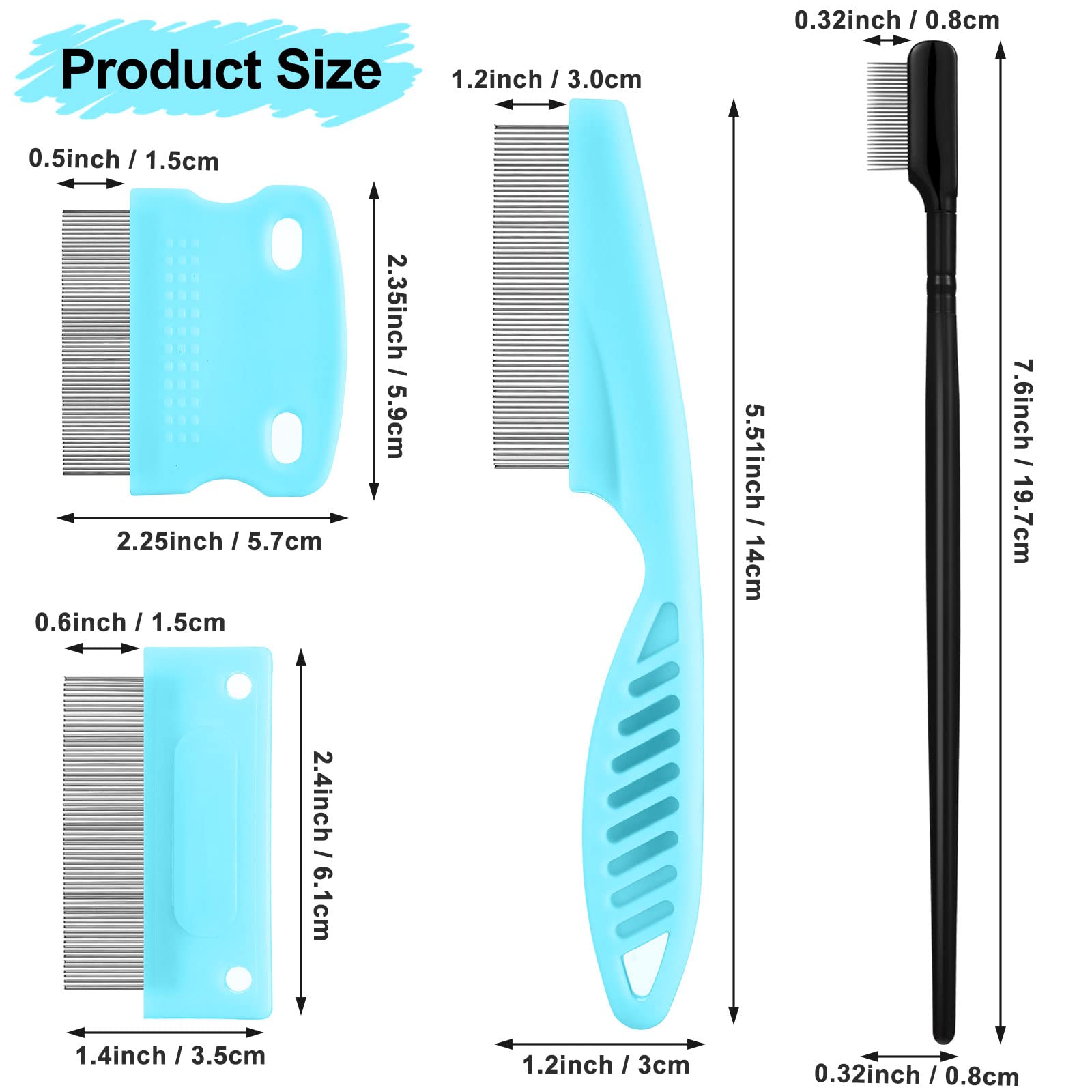 5 Pieces Dog Eye Combs Tear Stain Remover Combs Pet Grooming Comb For Small Dogs Gently Removing Eye Mucus And Crust (Light Blue