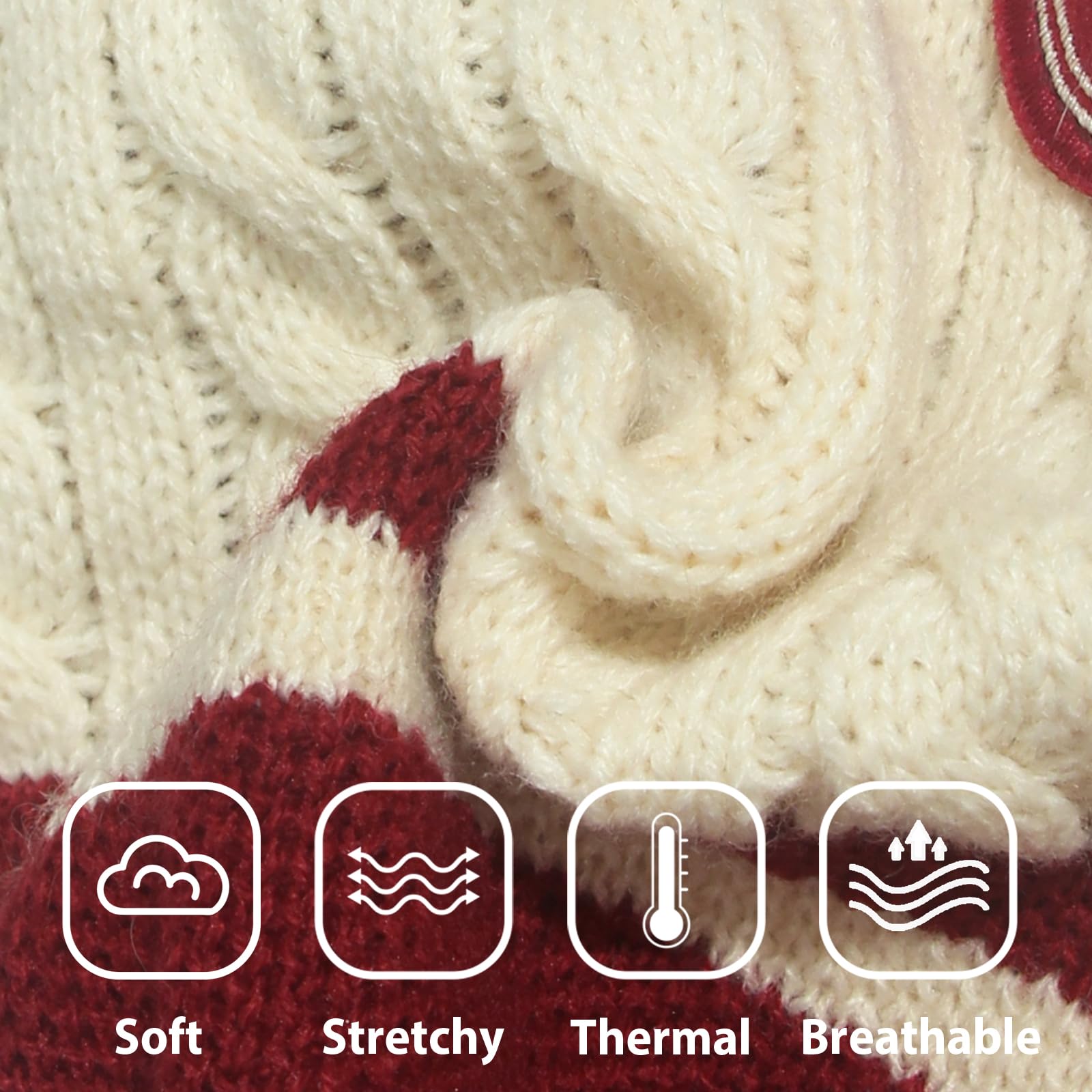 Preppy Knitted Dog Sweater - Warm Winter & Fall Clothes For Small Dogs & Puppies (Chihuahua, Bulldog) - Red, Small