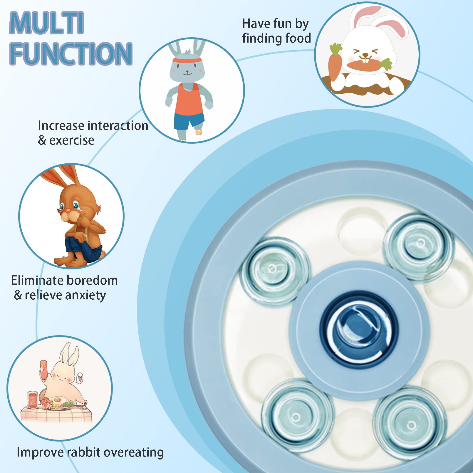 Kathson Rabbit Foraging Toy Interactive Puzzle Slow Feeder Puppy Treat Dispenser For Iq Traning Mental Enrichment Funny Feeding Fun Game Toy For Bunny Ferret Chinchilas Dog Cat