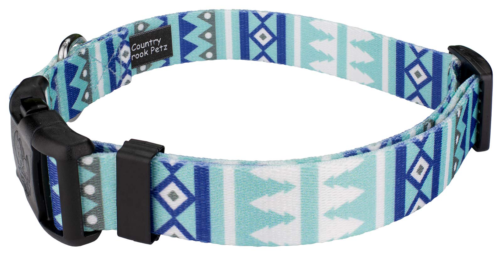 Country Brook Design - Snowy Pines Christmas Dog Collar With 23 Festive Patterns - Deluxe Collection (1 Inch, Medium)