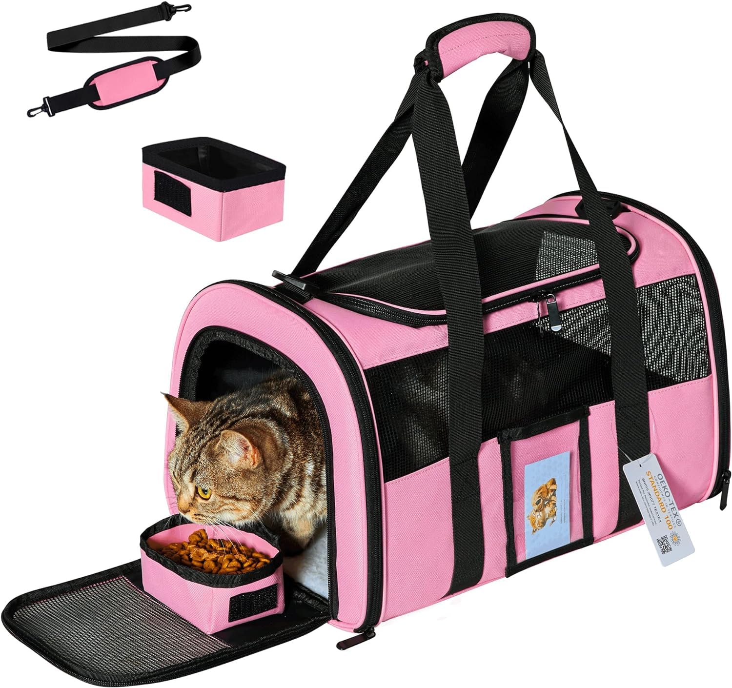 Bejibear Cat Carriers Soft Side Carrier For Kitten Puppy Collapsible Travel Pet Carrier Tsa Airline Approved Cat Carrier Bag For