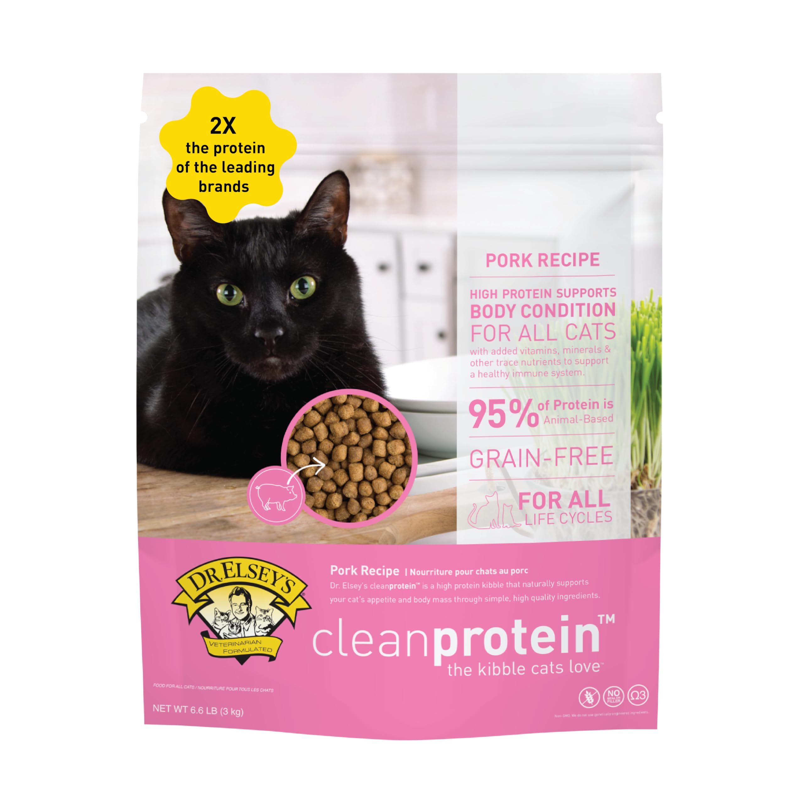 Dr. Elseys cleanprotein Pork Cat Kibble 2 lb. Bag