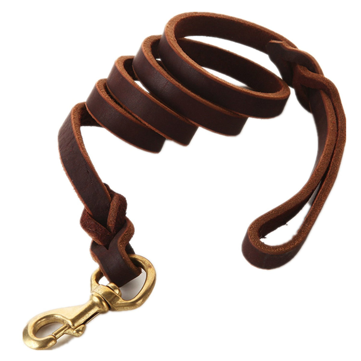 Fairwin Braided Leather Dog Leash 6 Foot - 5.6 Foot Dog Training Leash For Large Medium Small K9 Dogs (S:1/2'' X5.6Ft, Brown) 00