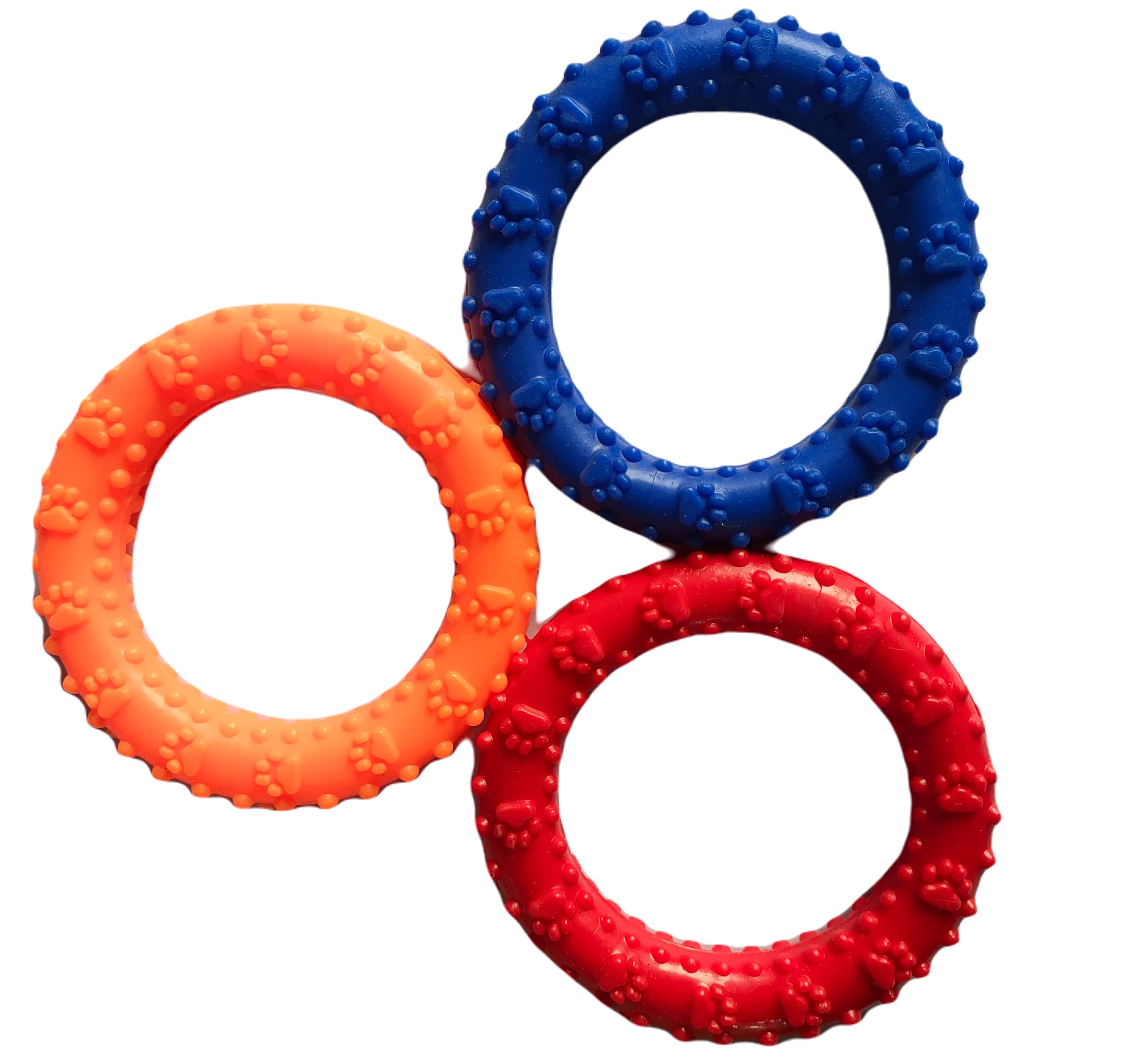 Rvpaws Round Ring Rubber Chew Toy,Teething Toy For Dog Small Pack Of 3